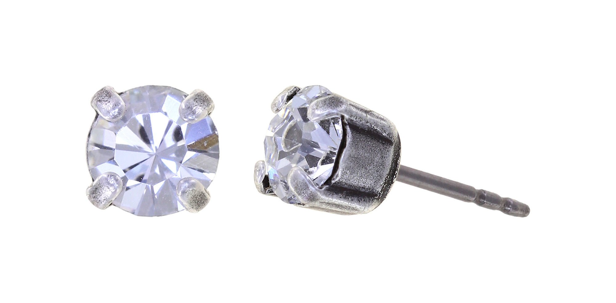 image pour Clou d'oreille Black Jack Blanc crystal SS 29
