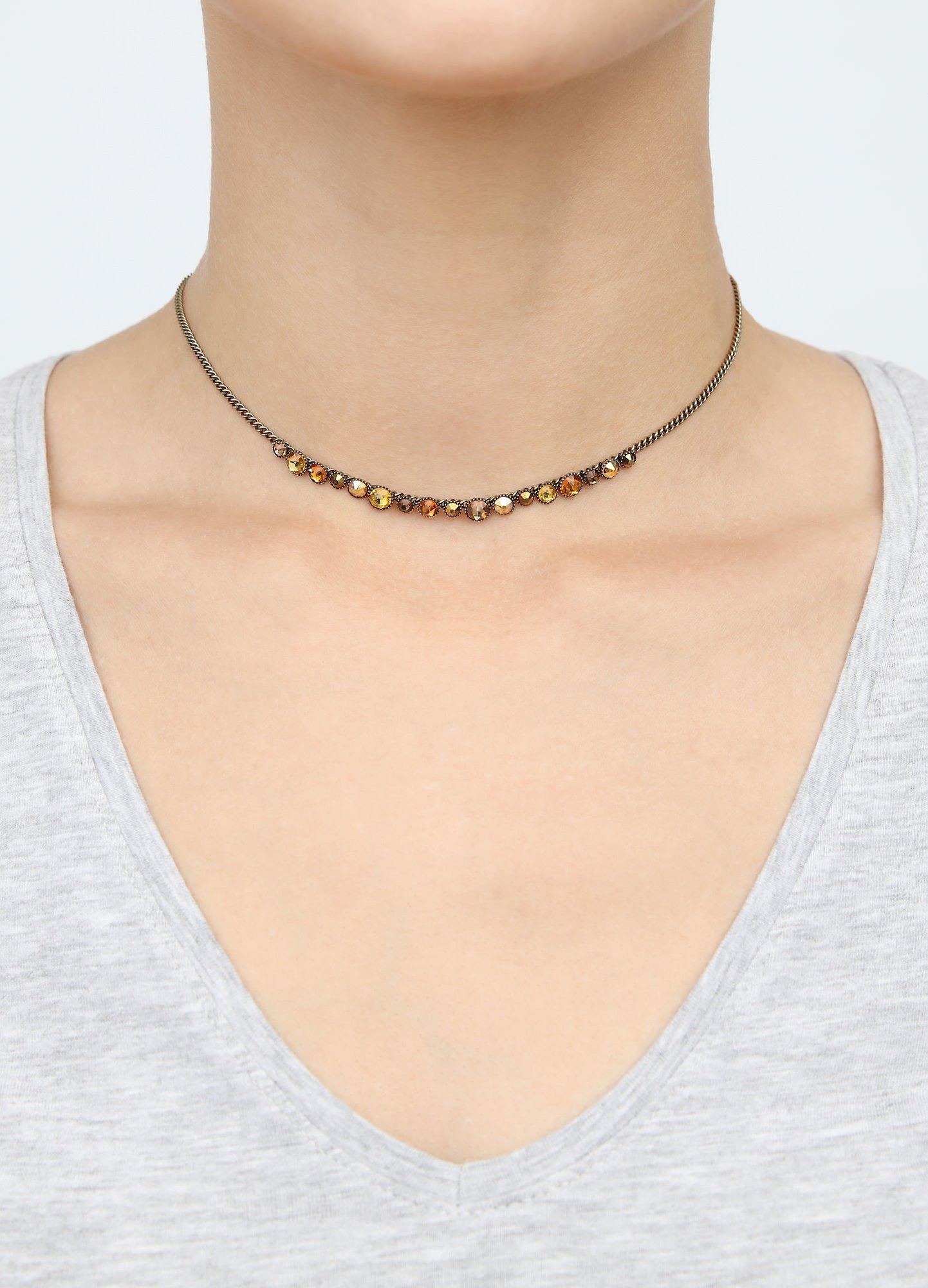 image pour Collier Water Cascade Jaune / Marron  