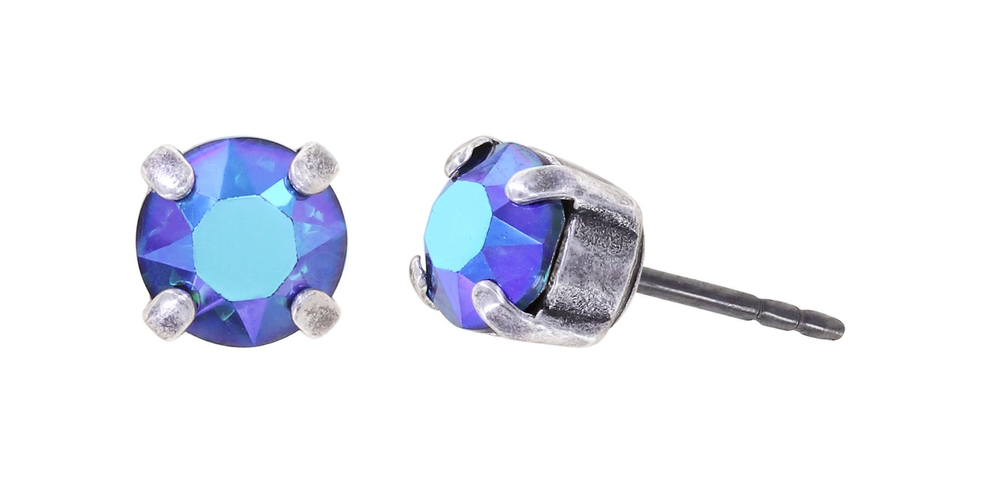 image pour Clou d'oreille Black Jack Bleu sapphire shimmer SS 29