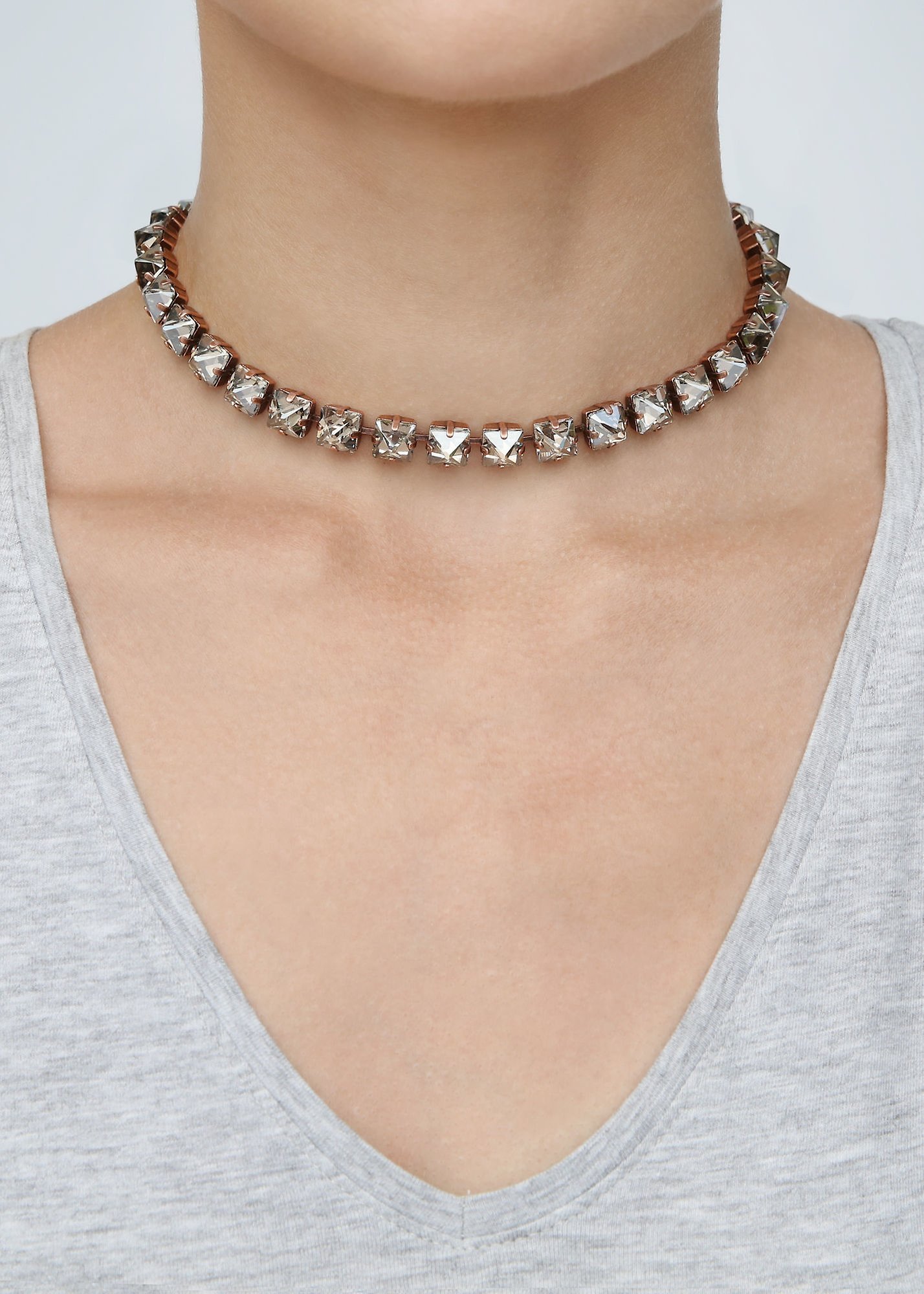 Bild für Choker Collier Punk Classics Grau  Größe M