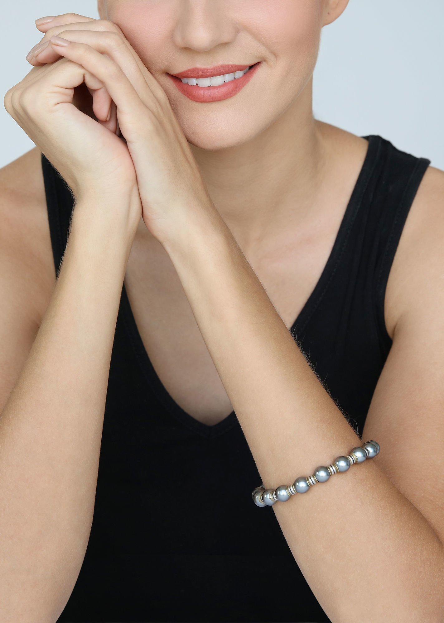 Bild für Armband elastisch Free Spirit Grau Schwarz / grau Größe M