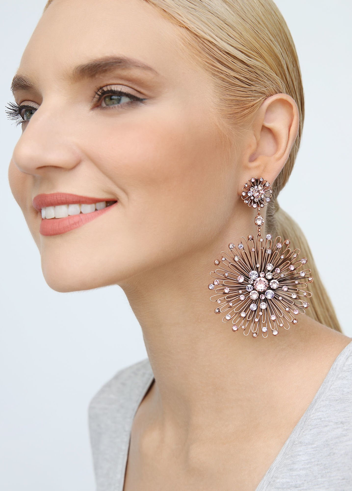 image for Earring Clip Dangling Distel Pink / Lila  size 2XL,XS