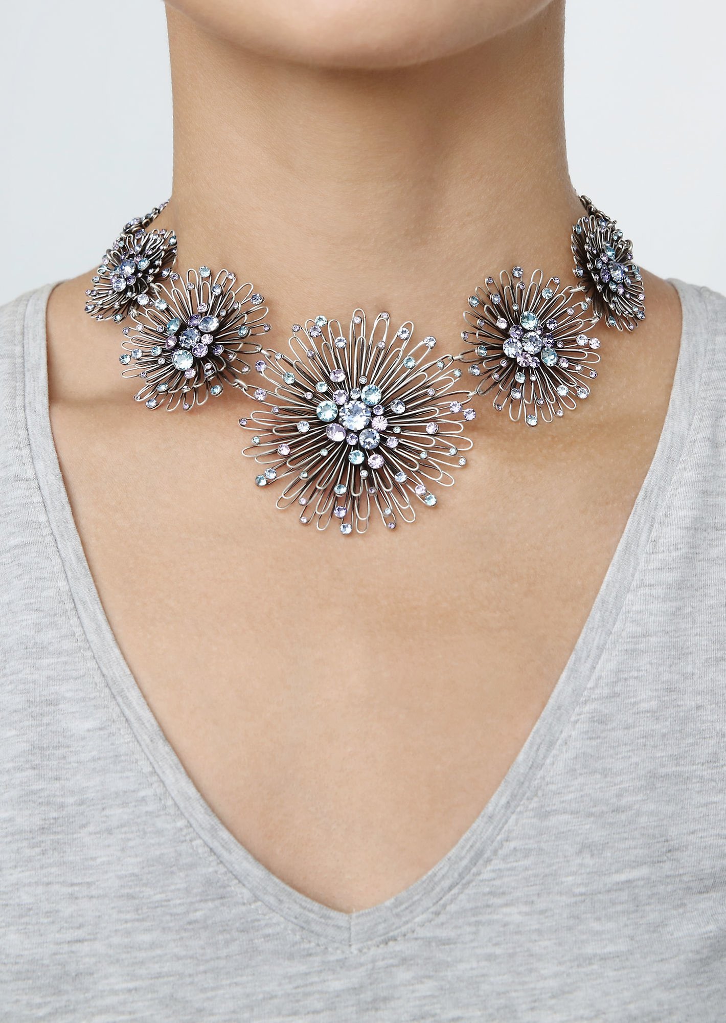 Bild für Halskette Collier Distel Blau / Lila  size 2Xl,XL,L,M,S,XS,2XS