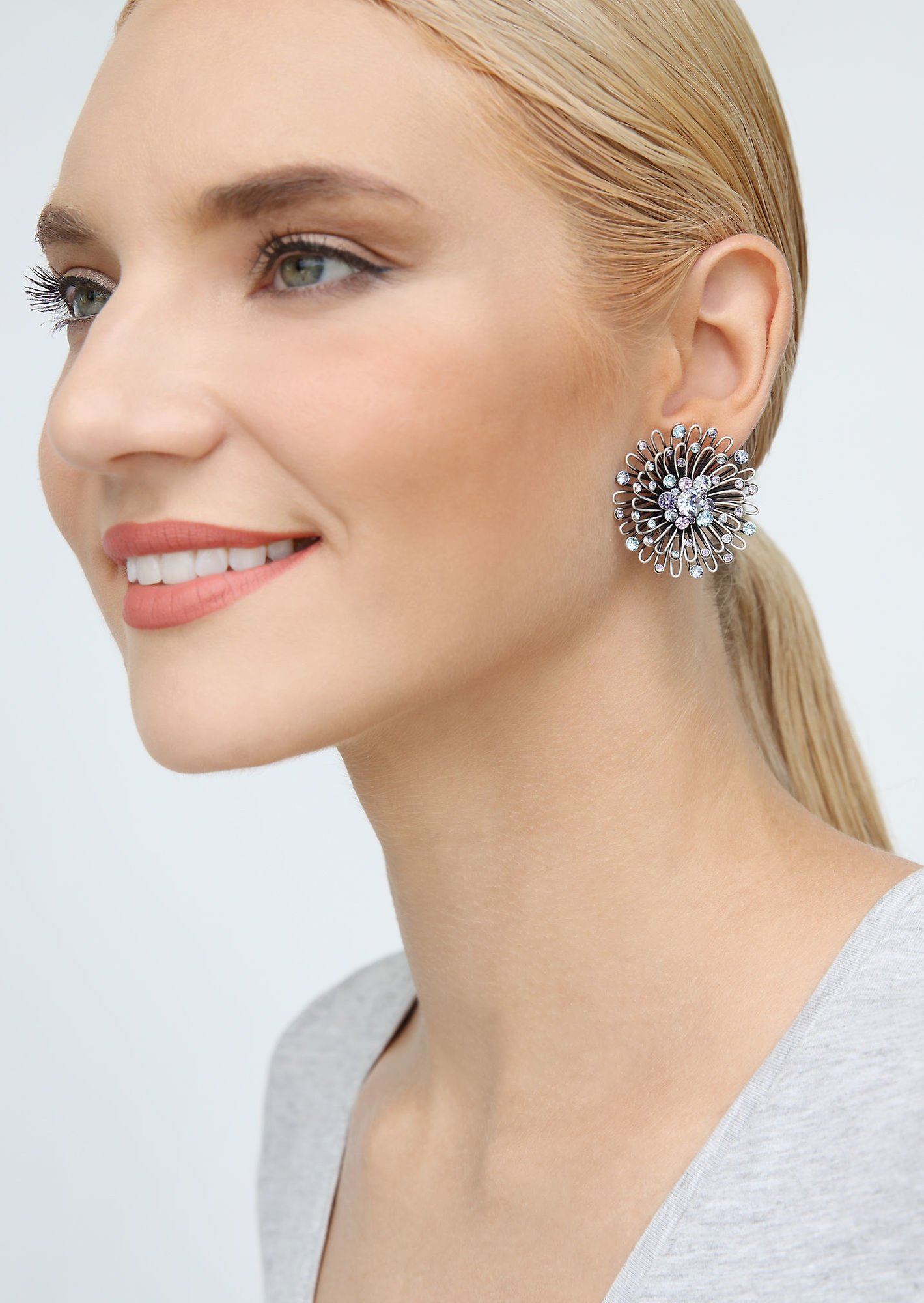 image pour Boucles d'oreilles Clip Distel Bleu / Lila  size L
