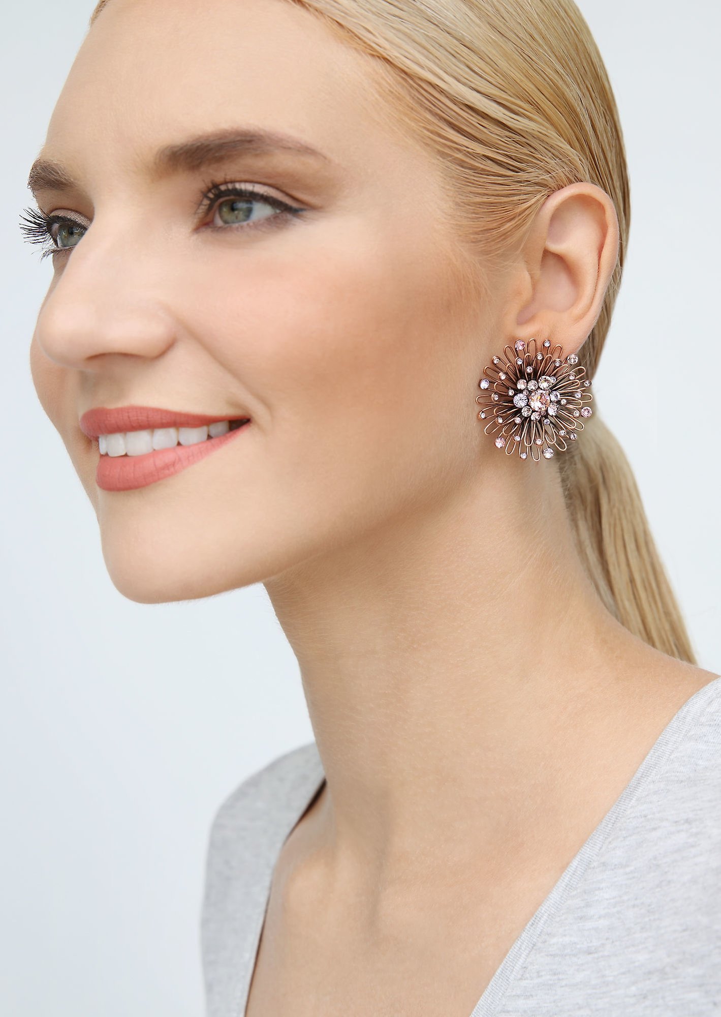 image for Earring Clip Distel Pink / Lila  size L