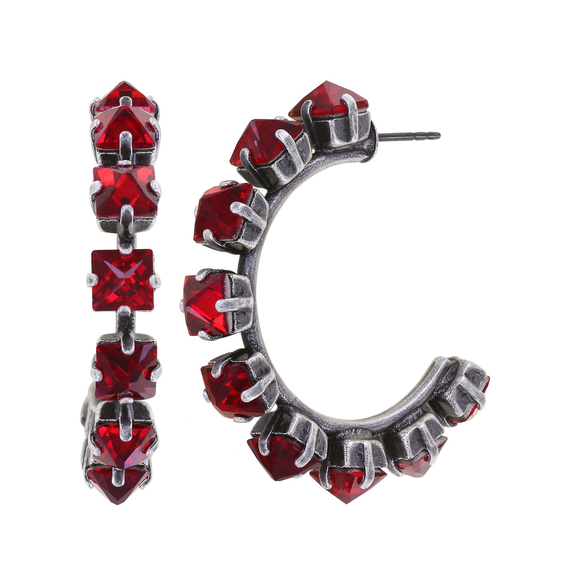 image pour Boucles d'oreilles créoles Punk Classics Rouge Foncé  size S