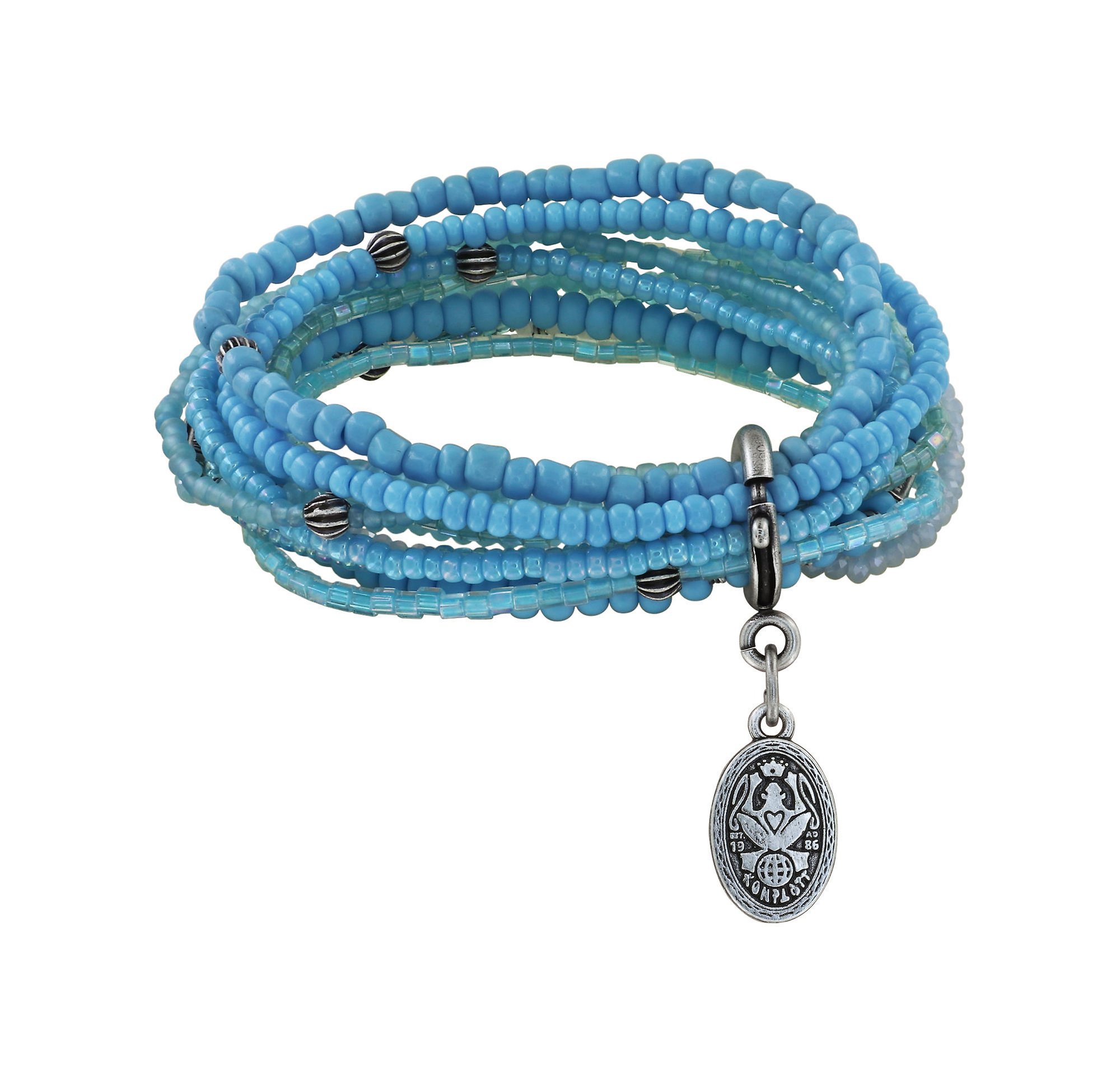 image pour Bracelet élastique Petit Glamour d´Afrique Bleu  