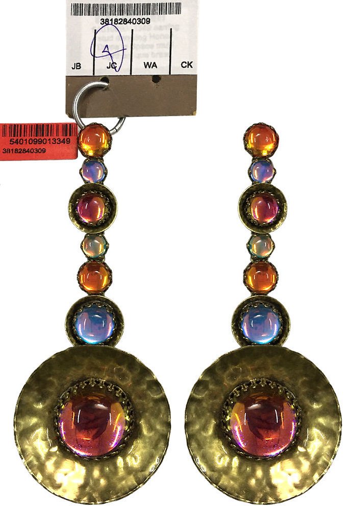 Konplott Ohrstecker Honey Drops - Pendelnde Schalen-Ohrstecker Mit Glasdrop