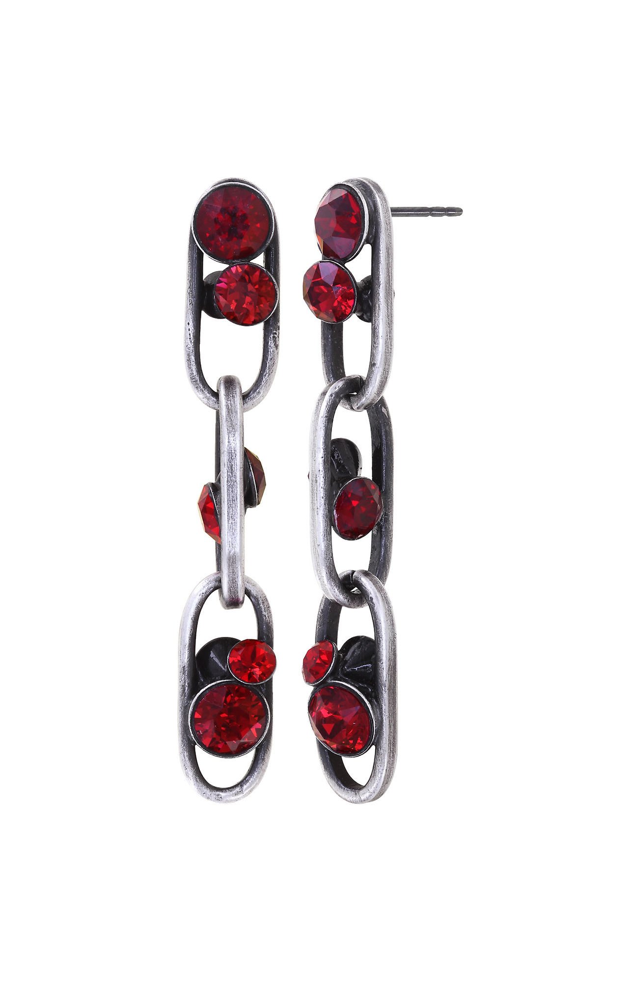 image for Earring Stud Dangling Glam Rock Red  