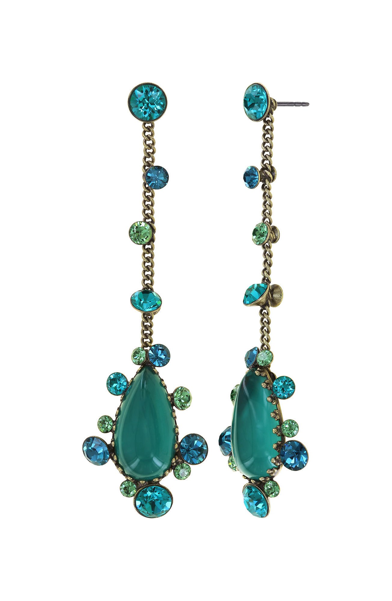image for Earring Stud Dangling Gorgeous Green  