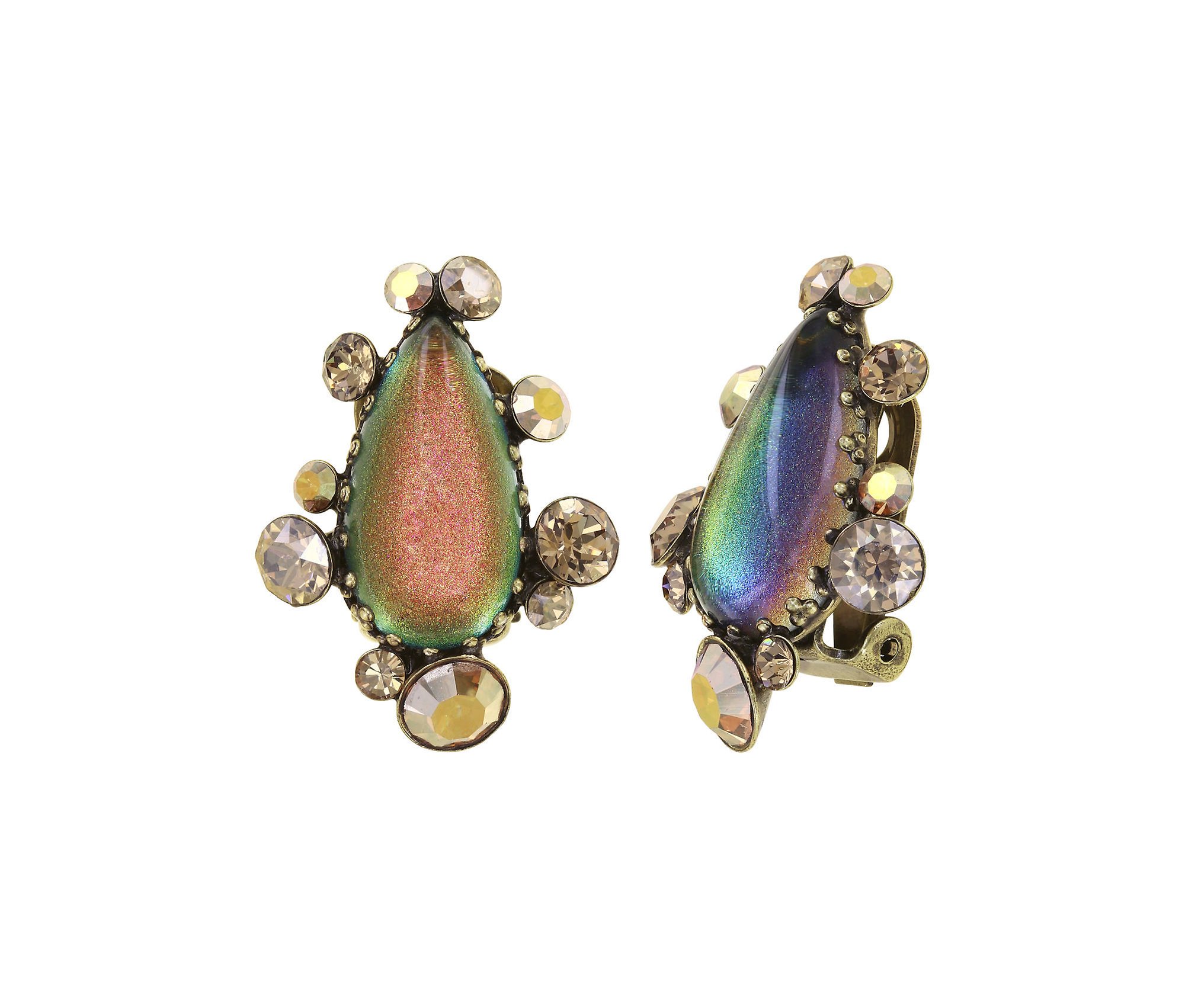 image pour Boucles d'oreilles Clip Gorgeous Marron / Vert  
