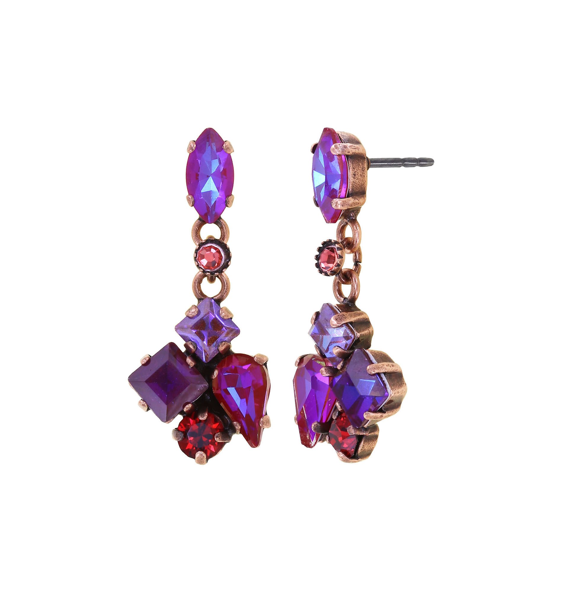 image for Earring Stud Dangling Ballroom Red / Pink  