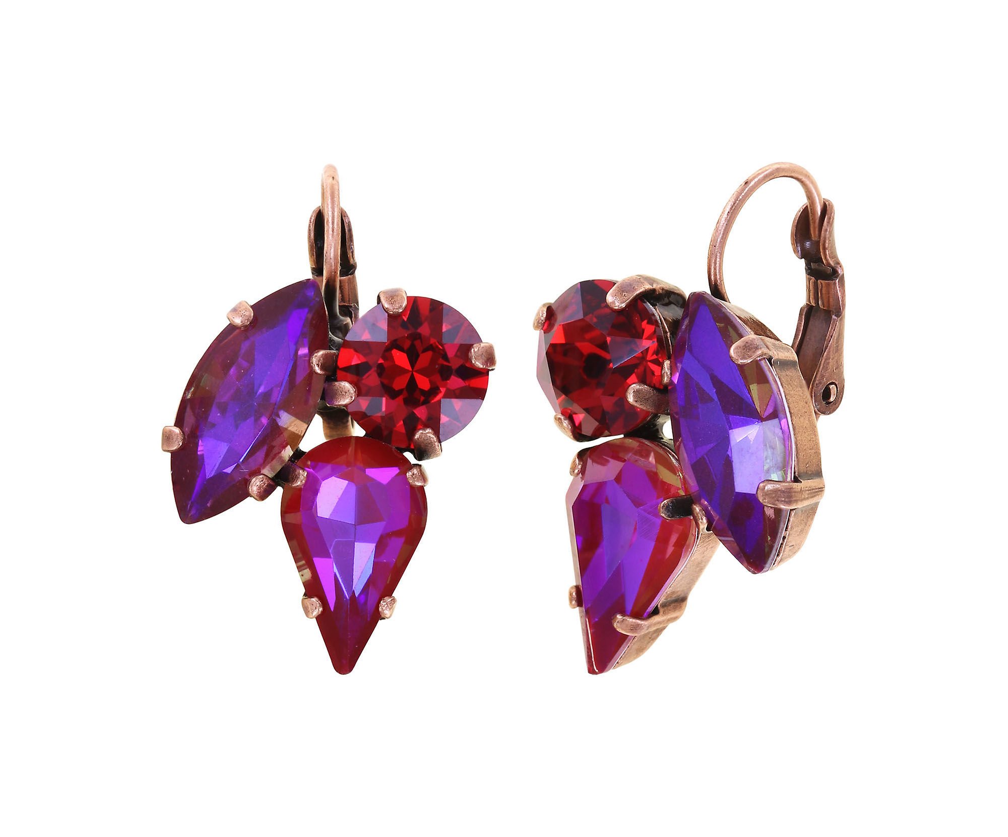 image pour Boucles d'oreilles Eurowire Ballroom Rouge / Rose  