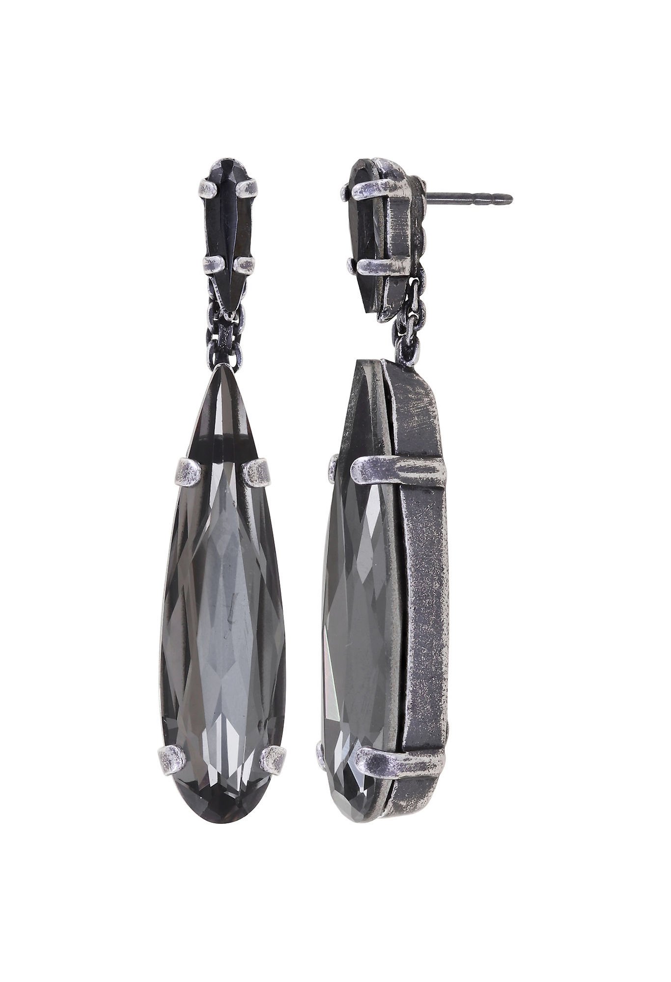 image for Earring Stud Dangling Jumping Drops Black  