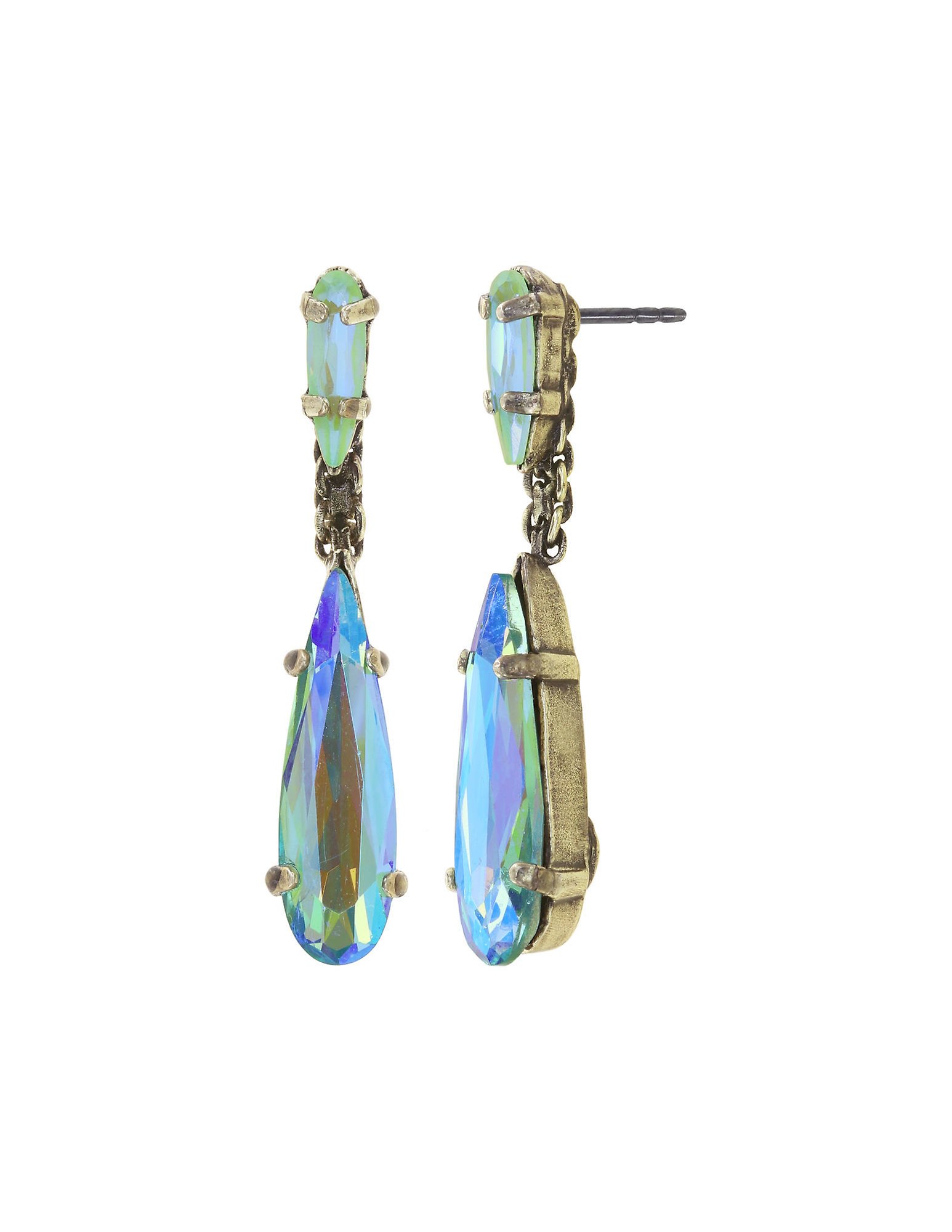 image for Earring Stud Dangling Jumping Drops Green  