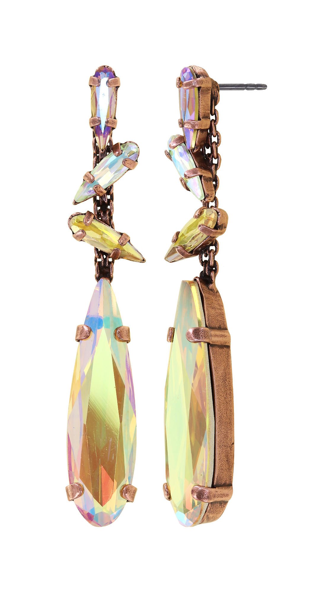 image for Earring Stud Dangling Jumping Drops Yellow / Lila  