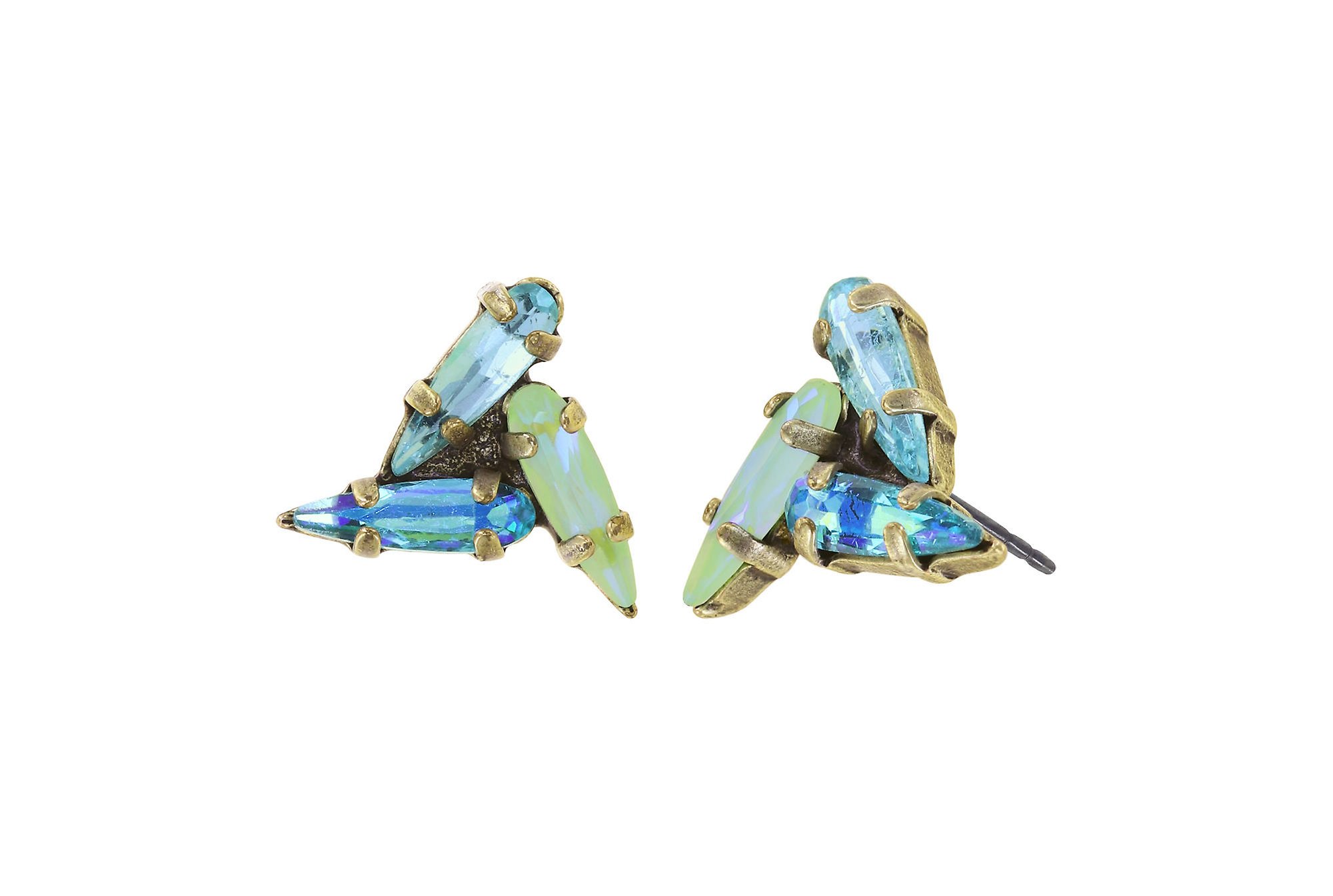 image for Earring Stud Jumping Drops Green  