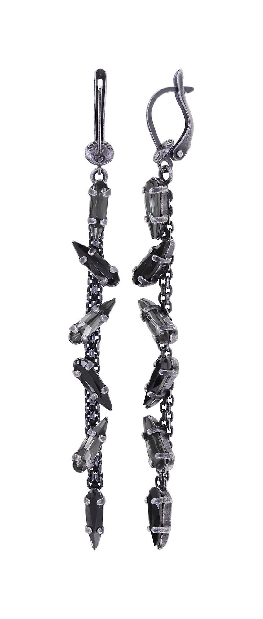 image for Earring Dangling Jumping Drops Black  