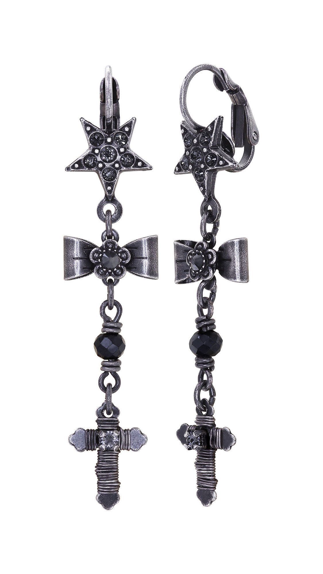 image pour Boucles d'oreilles Eurowire pendantes Love, Hope and Destiny Noir  
