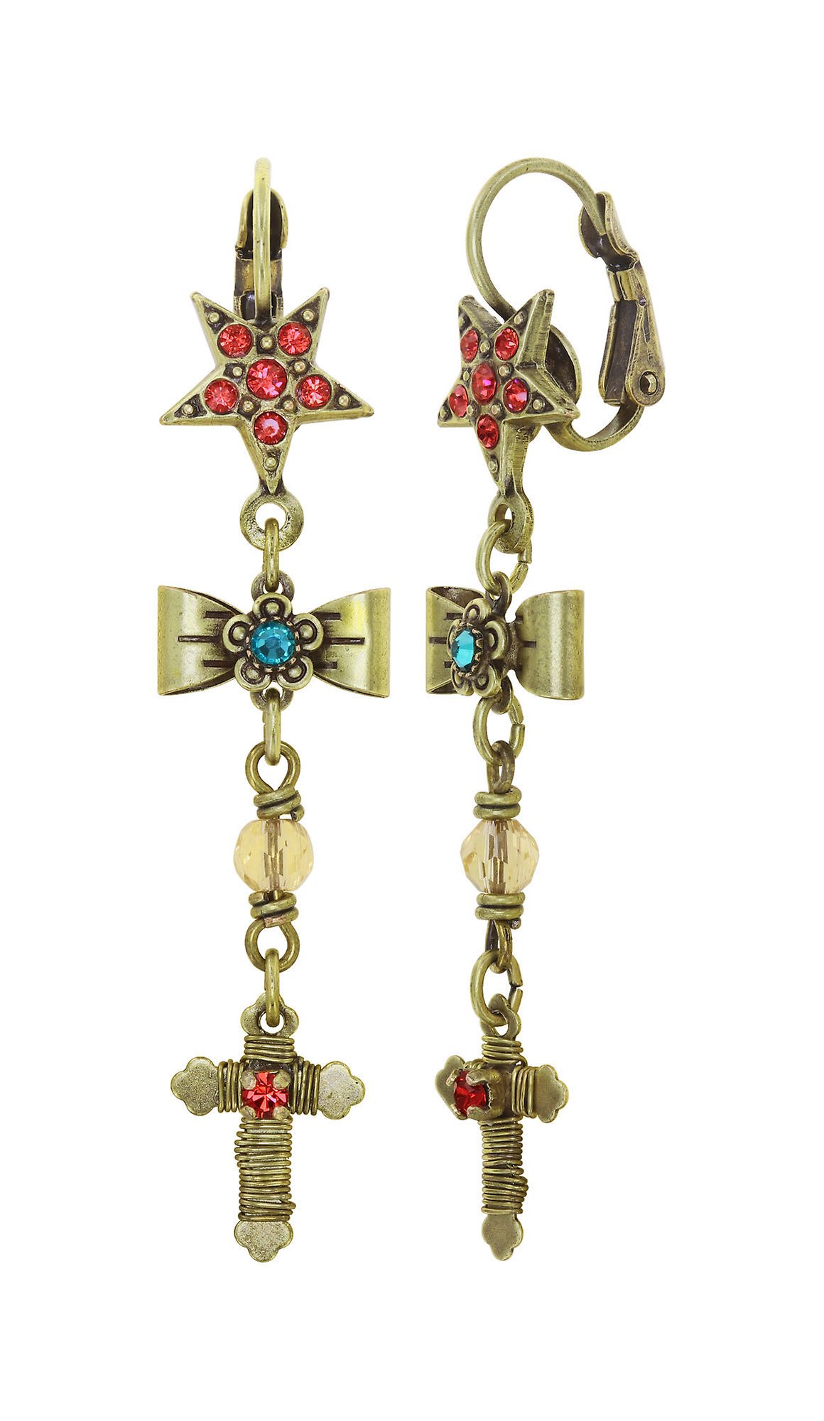 image for Earring Eurowire Dangling Love, Hope and Destiny Multi  