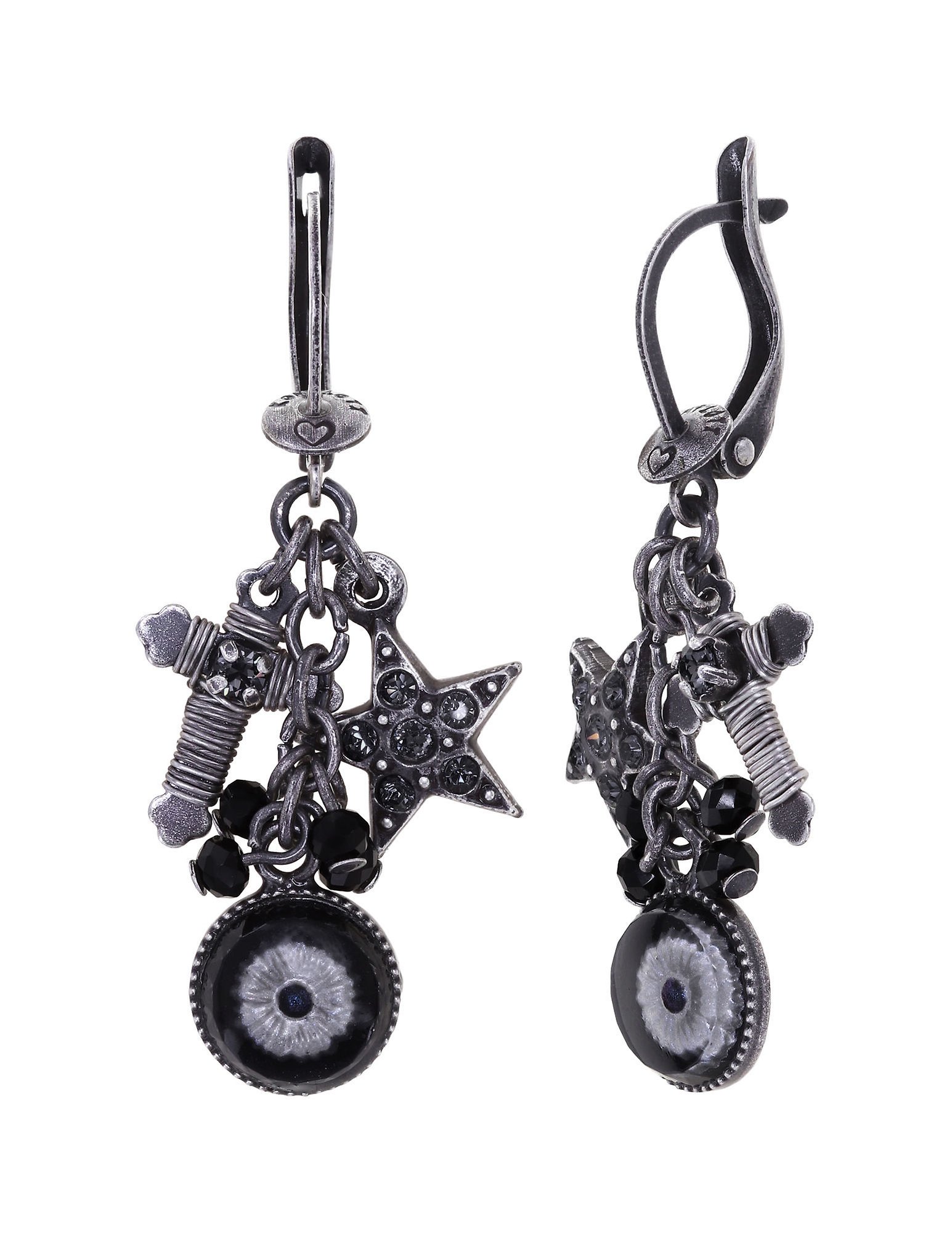 image pour Boucles d'oreilles pendantes Love, Hope and Destiny Noir  