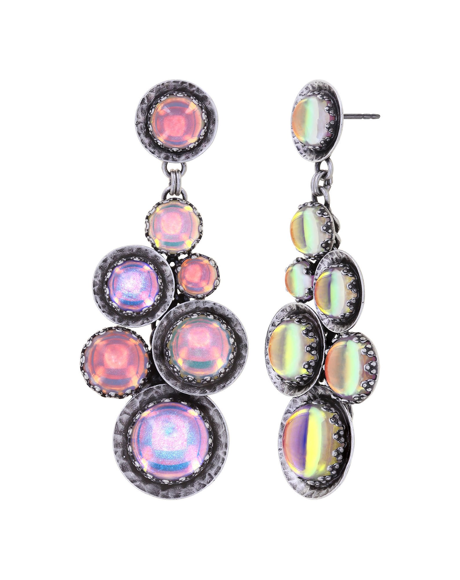 image for Earring stud dangling Honey Drops in Space Pastel Multi  