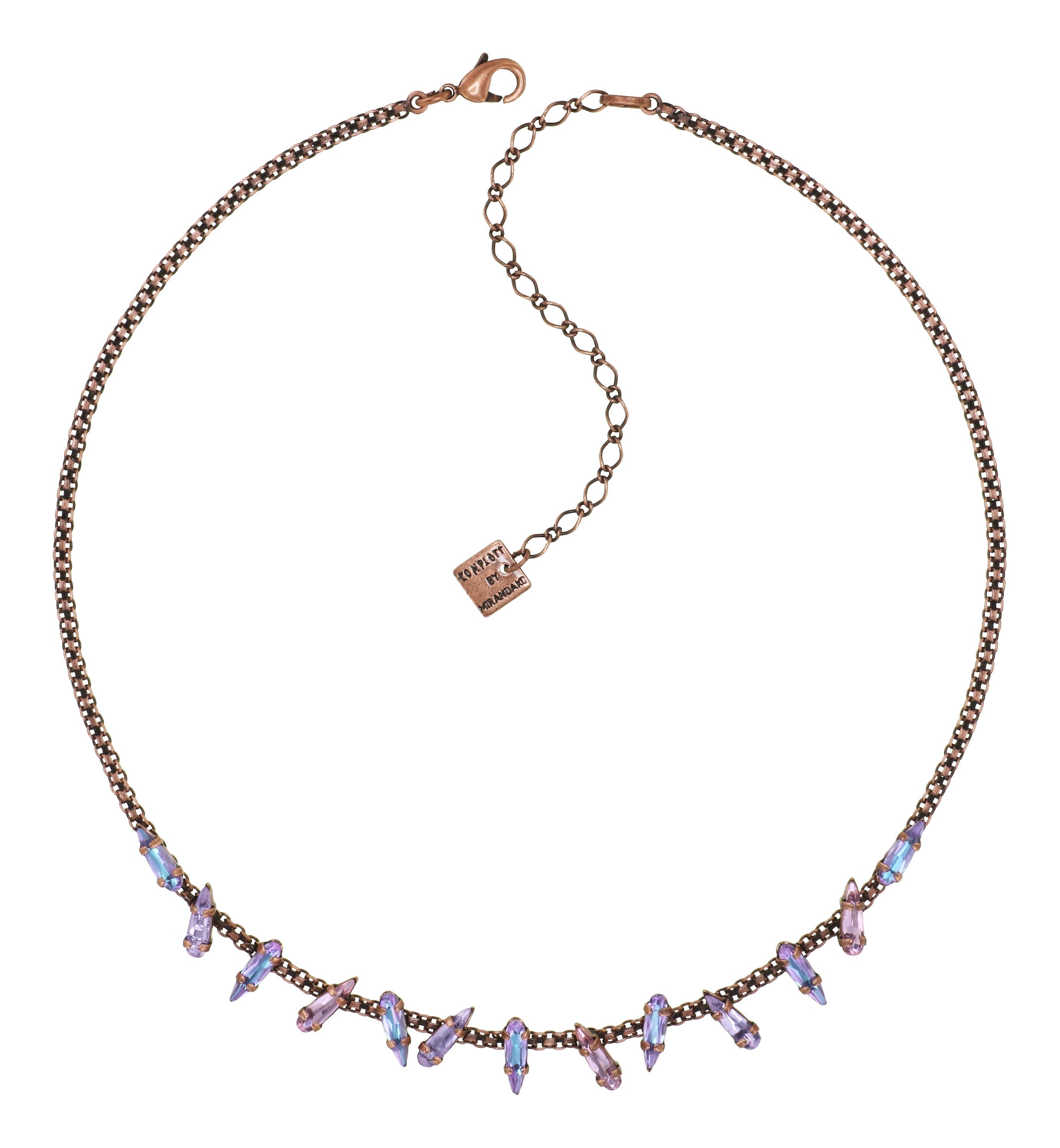 image for Necklace Jumping Drops Beige / Lila  