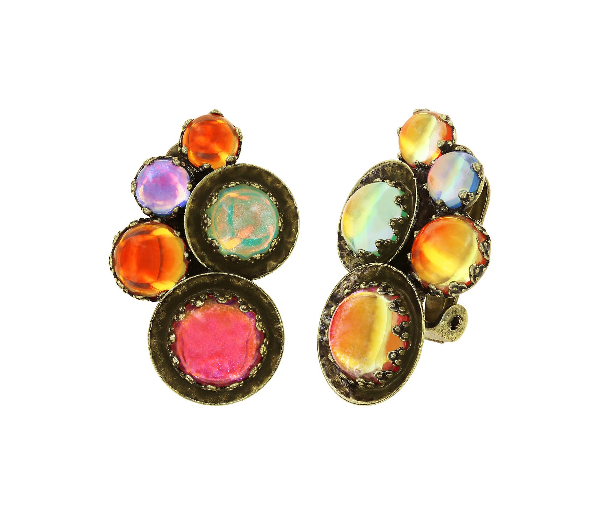 image for Earring Clip Honey Drops in Space Multi  