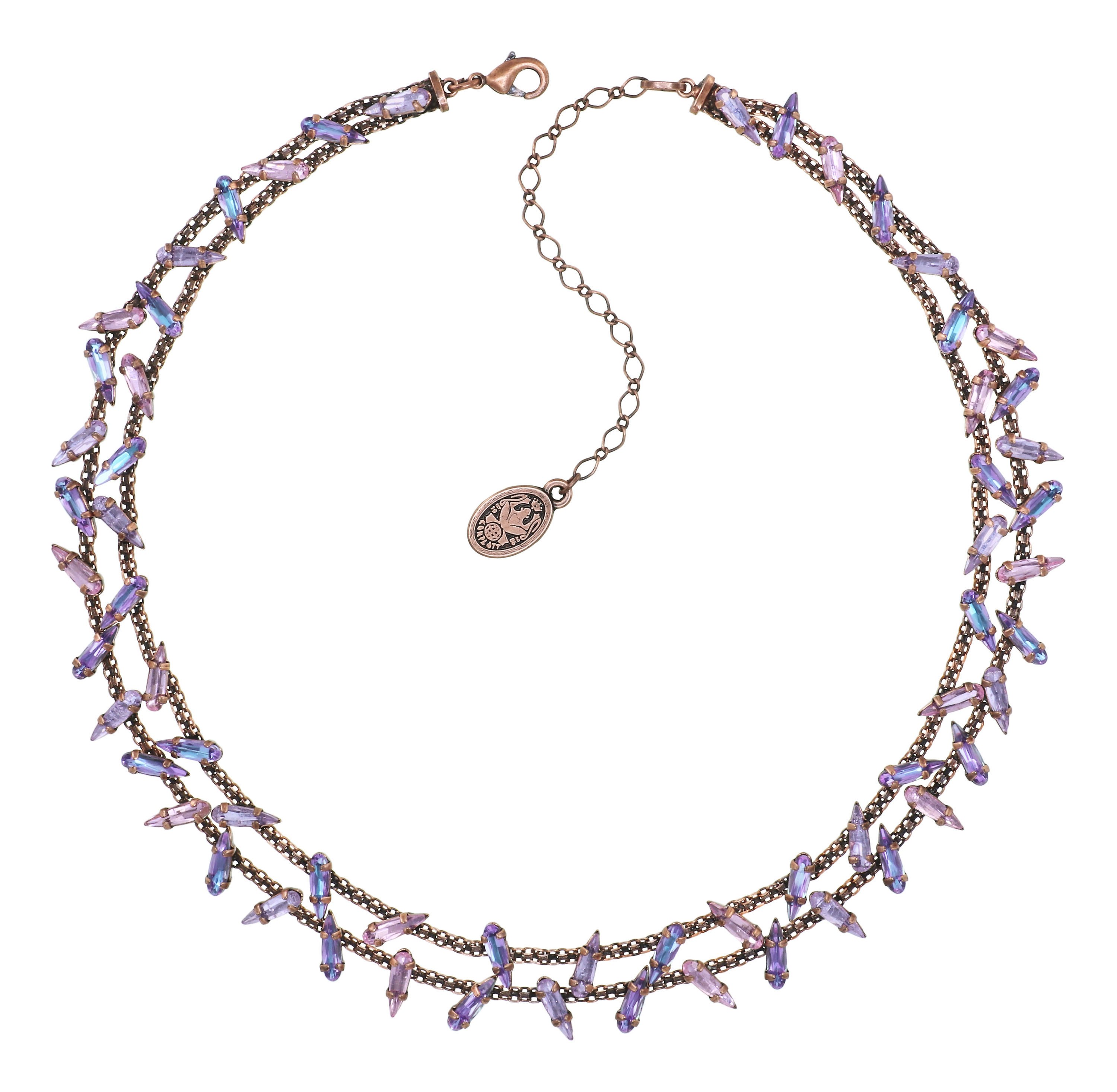 image for Necklace Jumping Drops Beige / Lila  