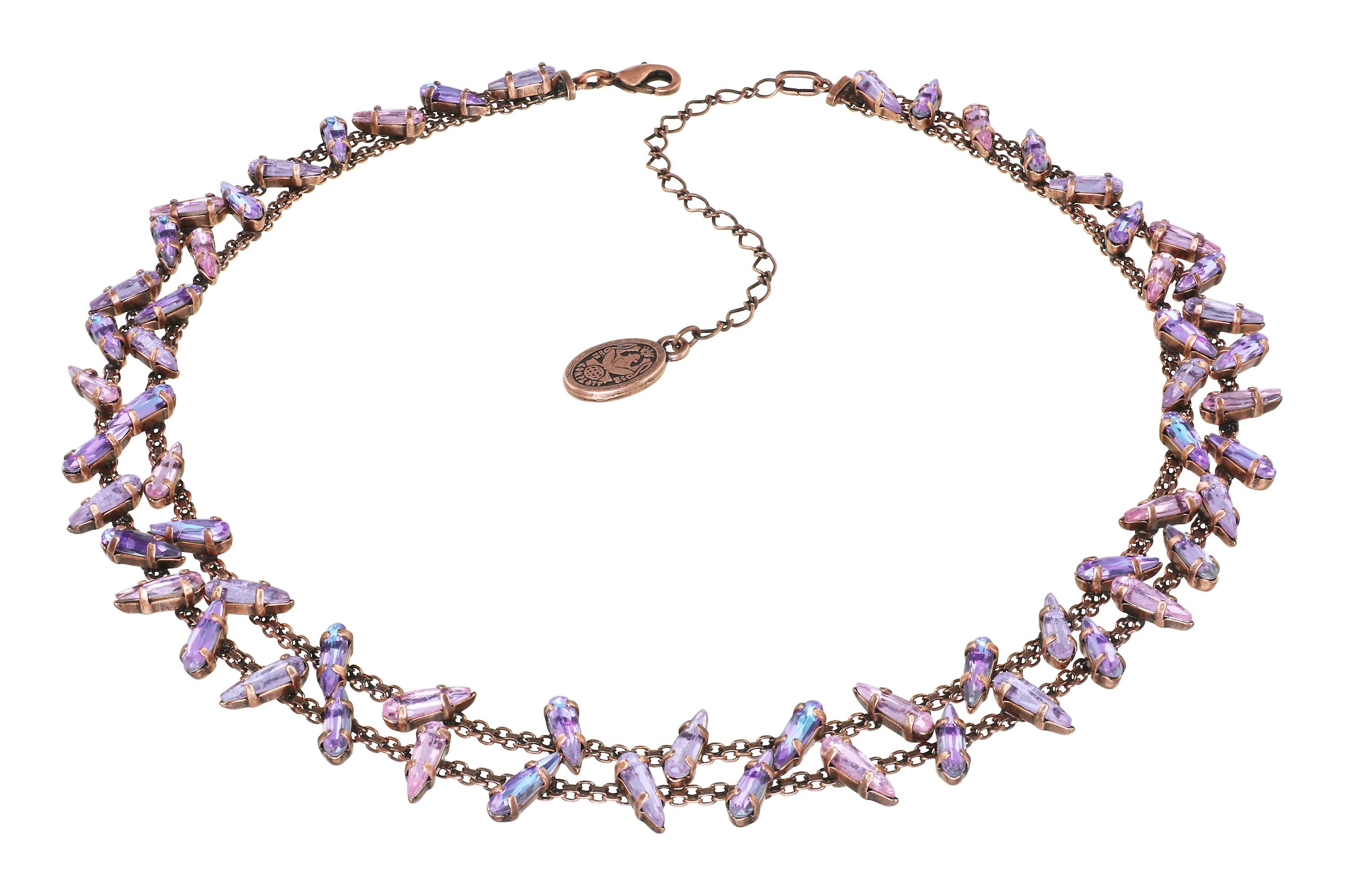 image for Necklace Jumping Drops Beige / Lila  