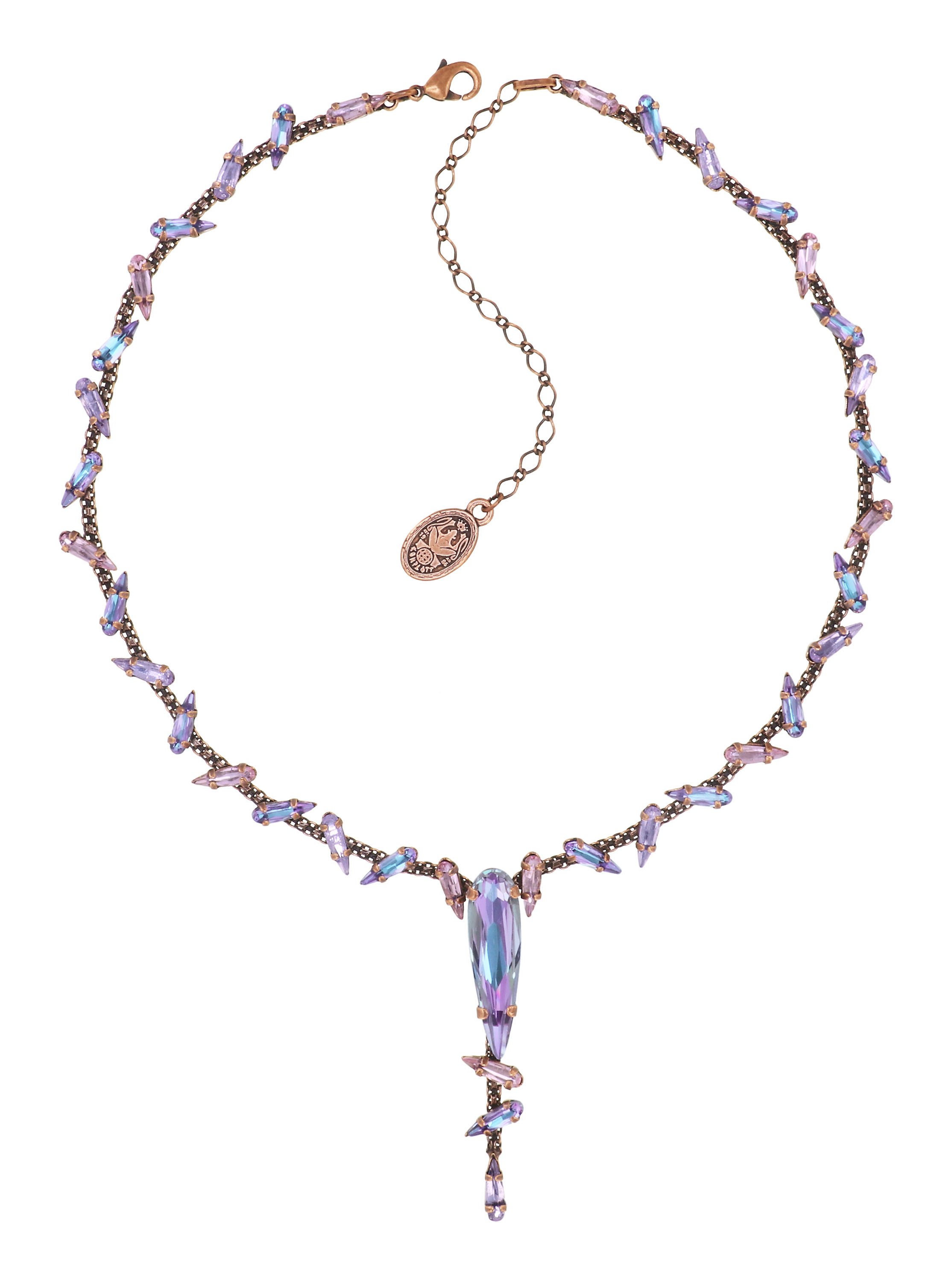 image pour Collier-Y Jumping Drops Beige / Lila  