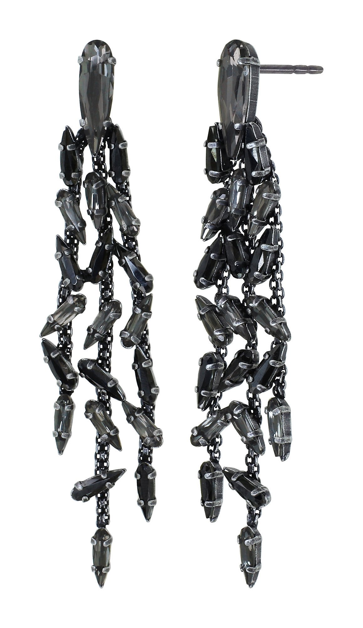 Bild für Ohrstecker baumelnd Jumping Drops Schwarz  