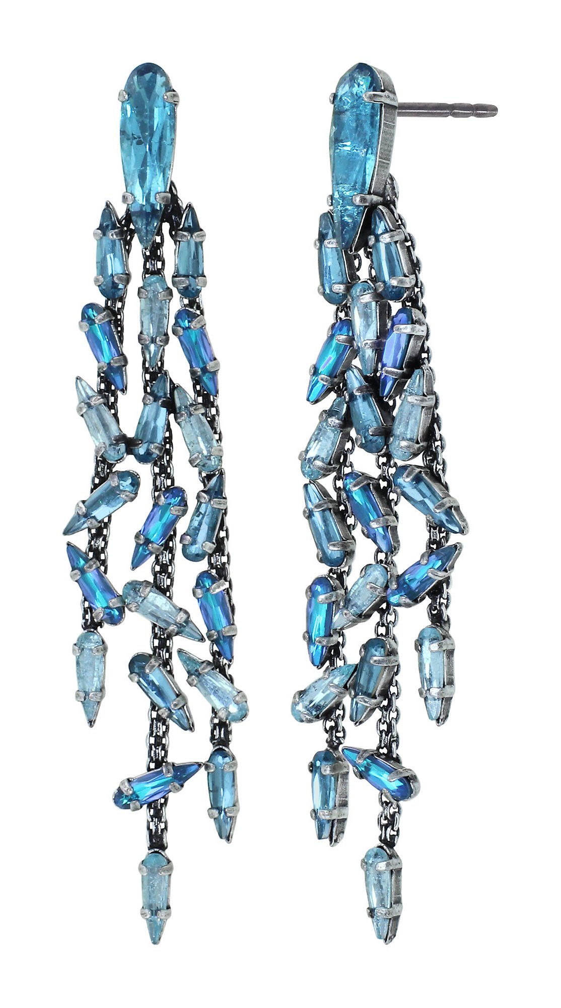 Bild für Ohrstecker baumelnd Jumping Drops Blau  