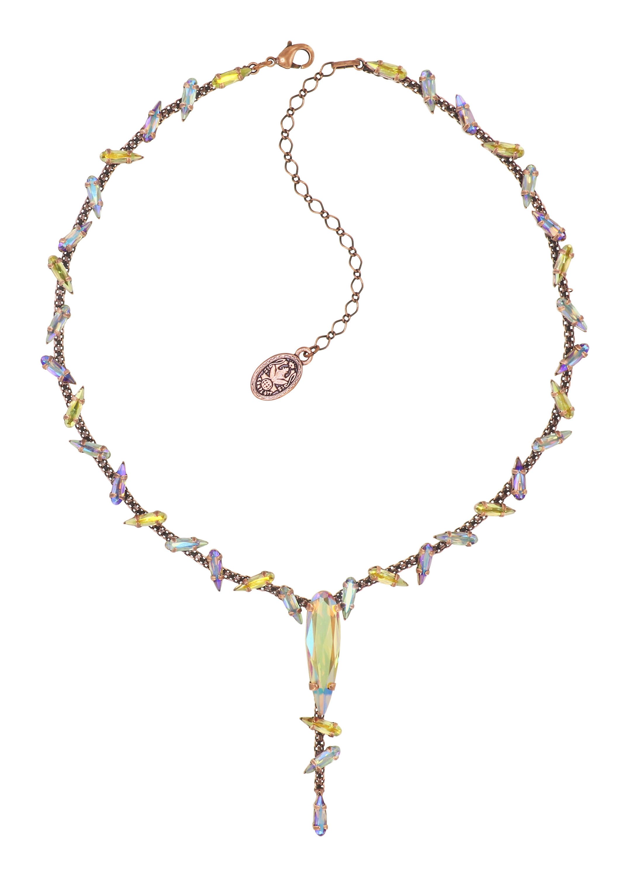 image for Necklace-Y Jumping Drops Yellow / Lila  