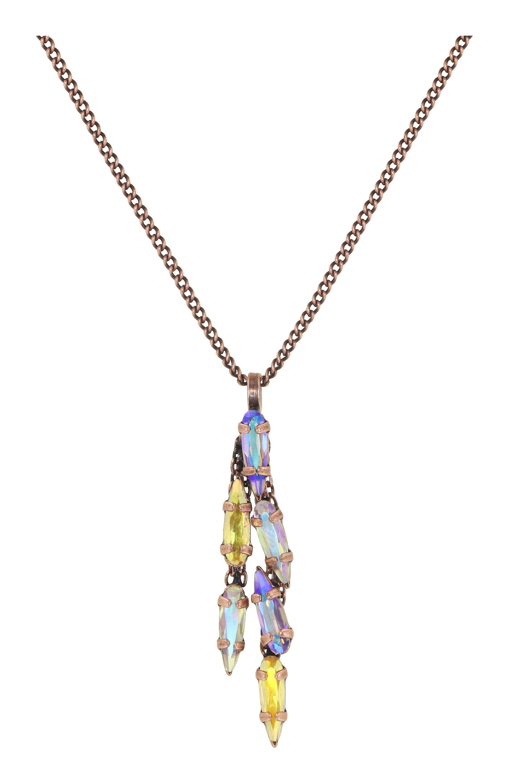 image for Necklace Pendant Jumping Drops Yellow / Lila  