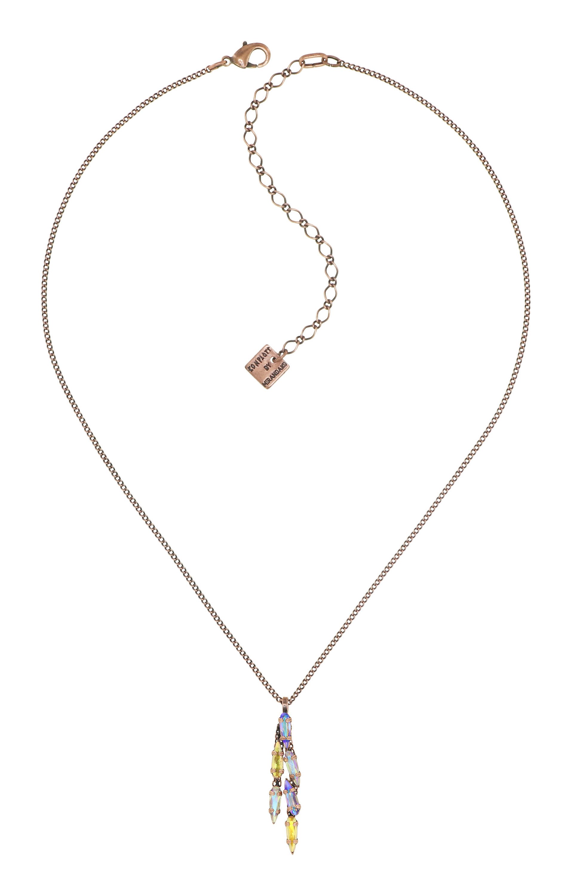 image for Necklace Pendant Jumping Drops Yellow / Lila  