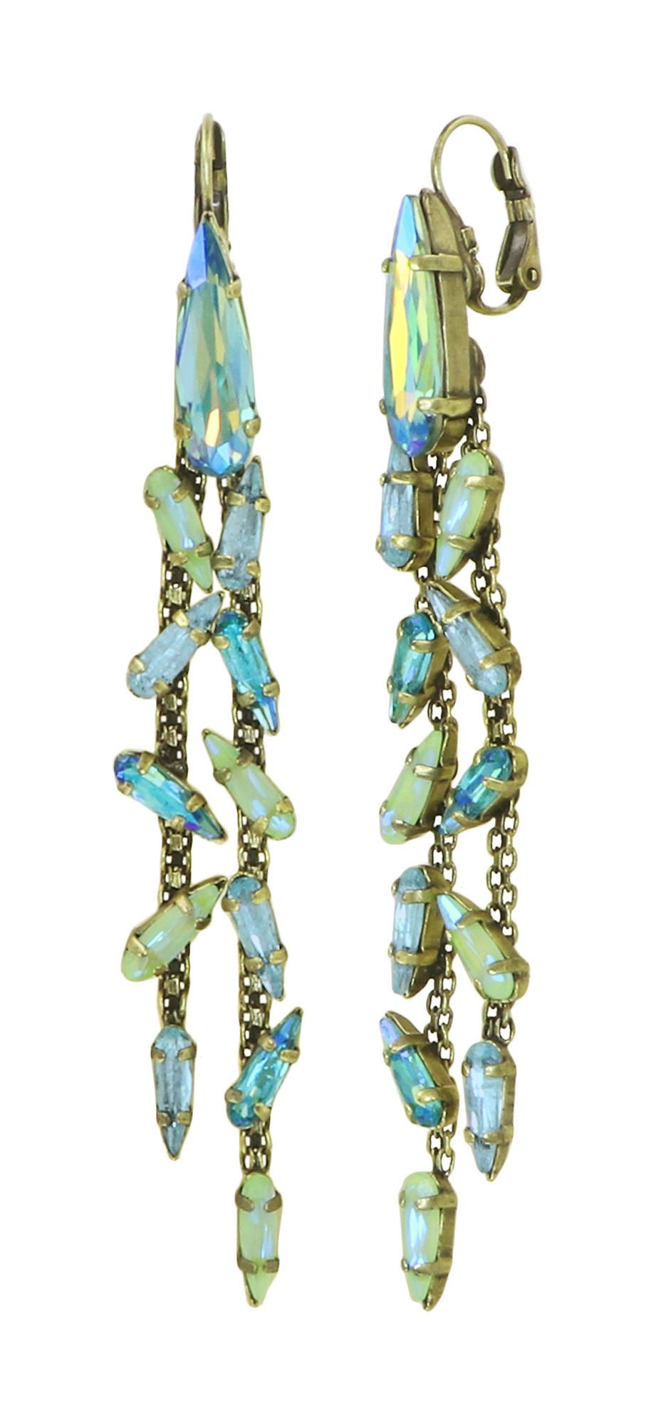 image for Earring Eurowire Dangling Jumping Drops Green  