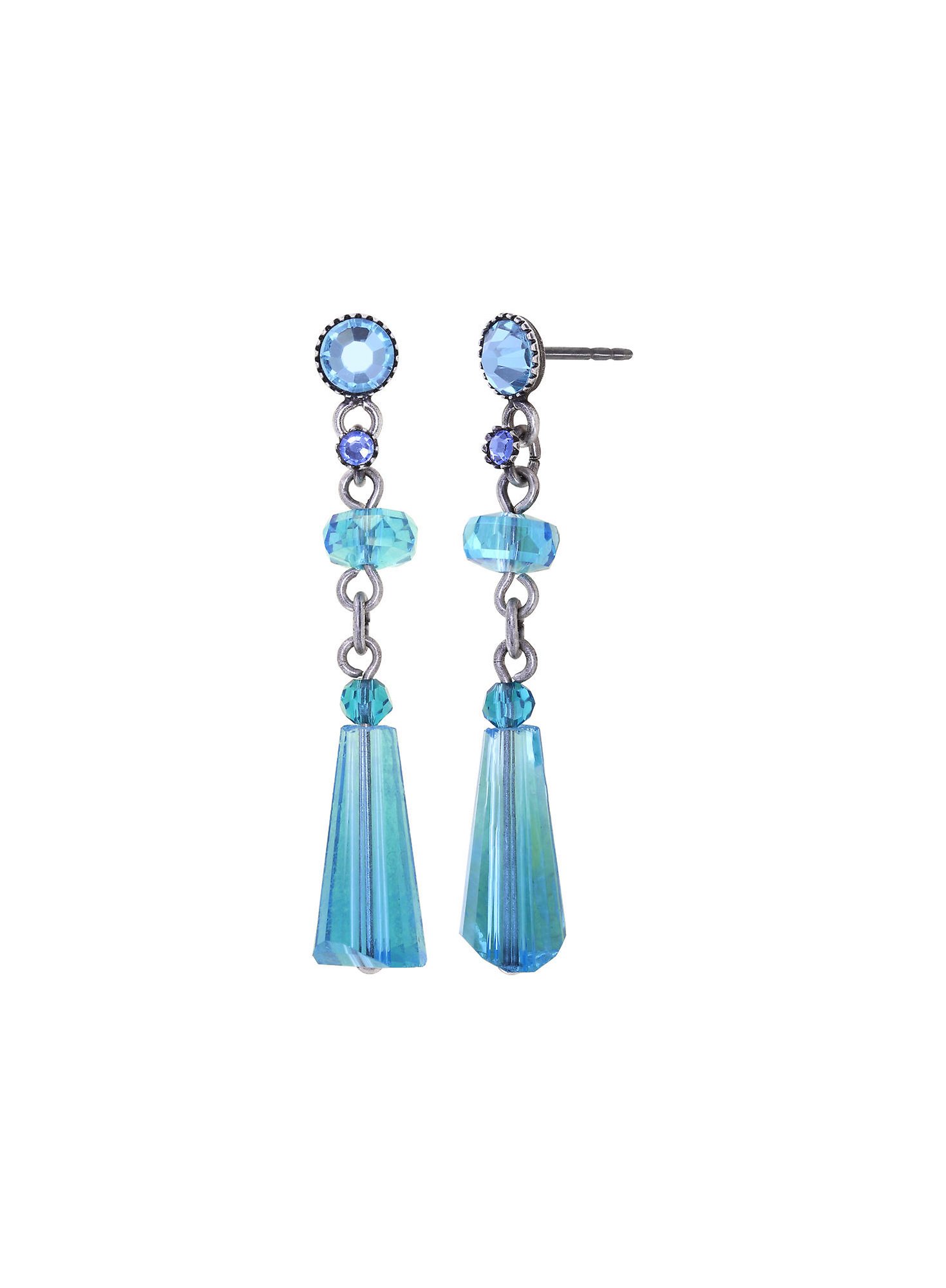 image for Earring Stud Dangling Bead Snake Jelly Blue  