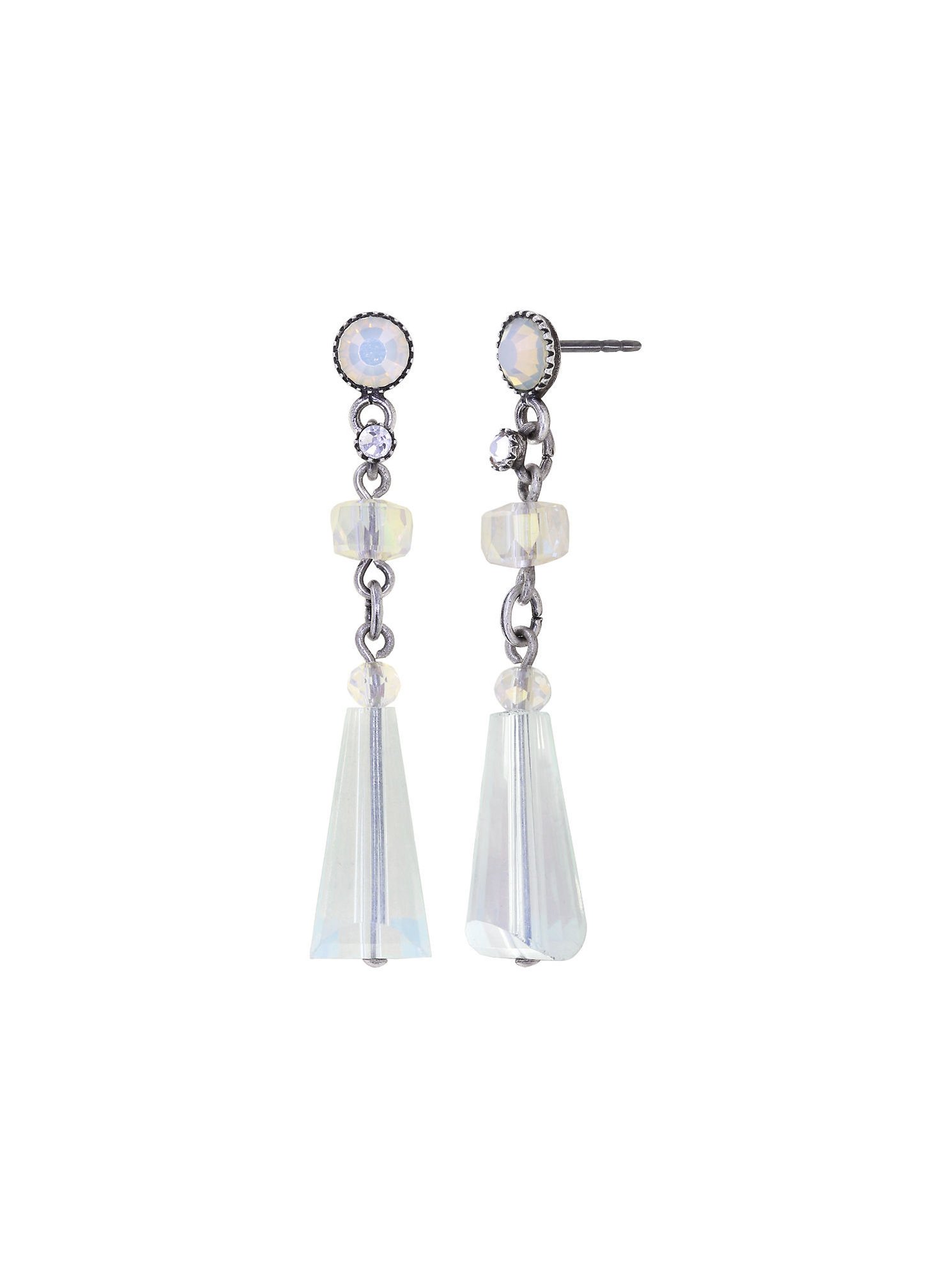 image for Earring Stud Dangling Bead Snake Jelly White  