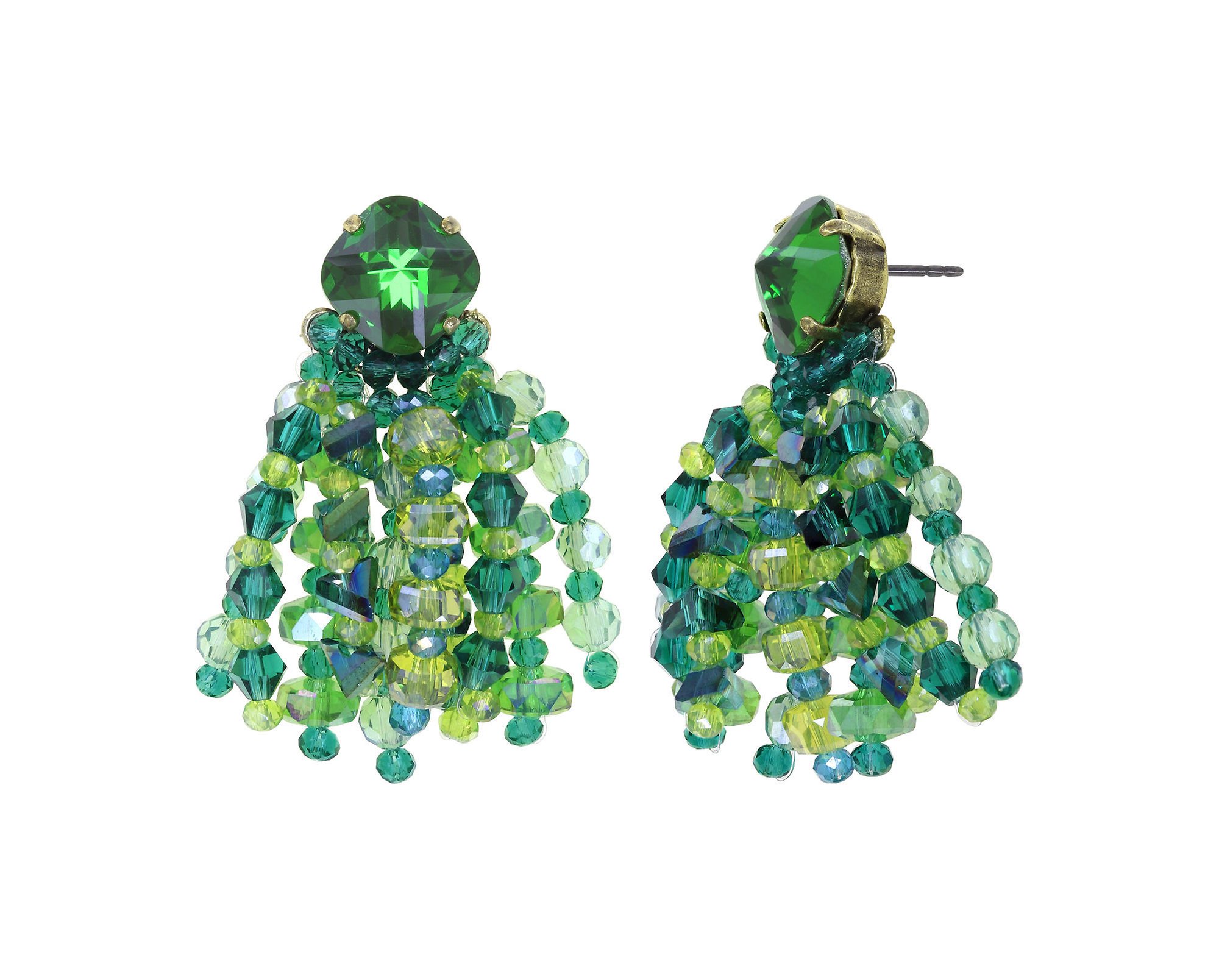 image for Earring Stud Dangling Bead Snake Jelly Green  