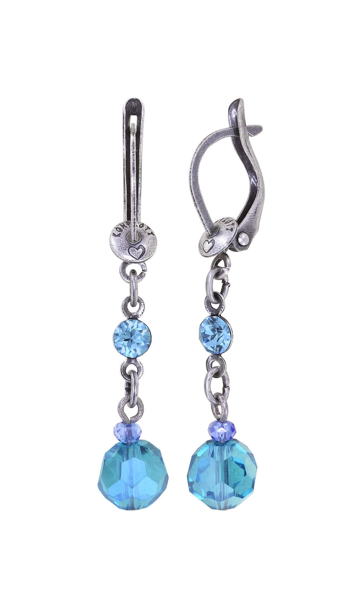 image for Earring Dangling Bead Snake Jelly Blue  