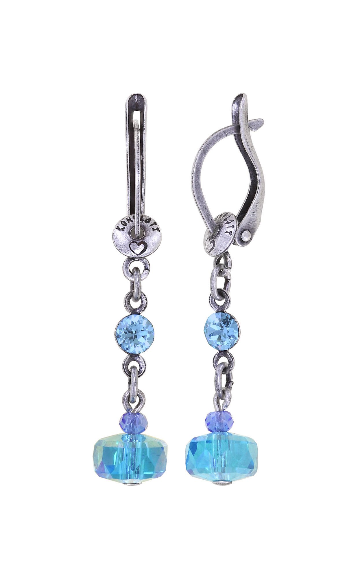 image for Earring Dangling Bead Snake Jelly Blue  