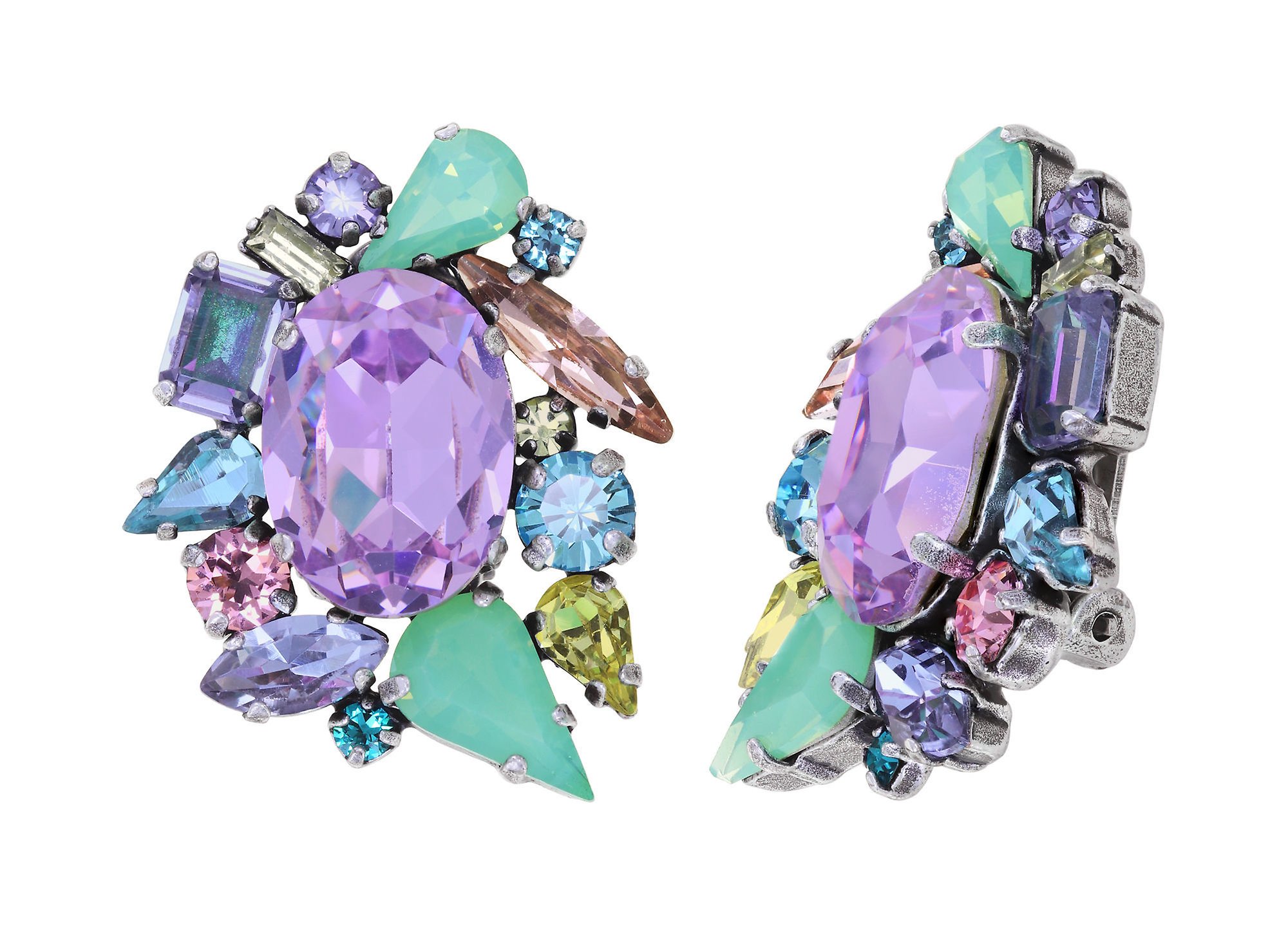 image pour Boucles d'oreilles Clip Love Letters Multi Pastel  