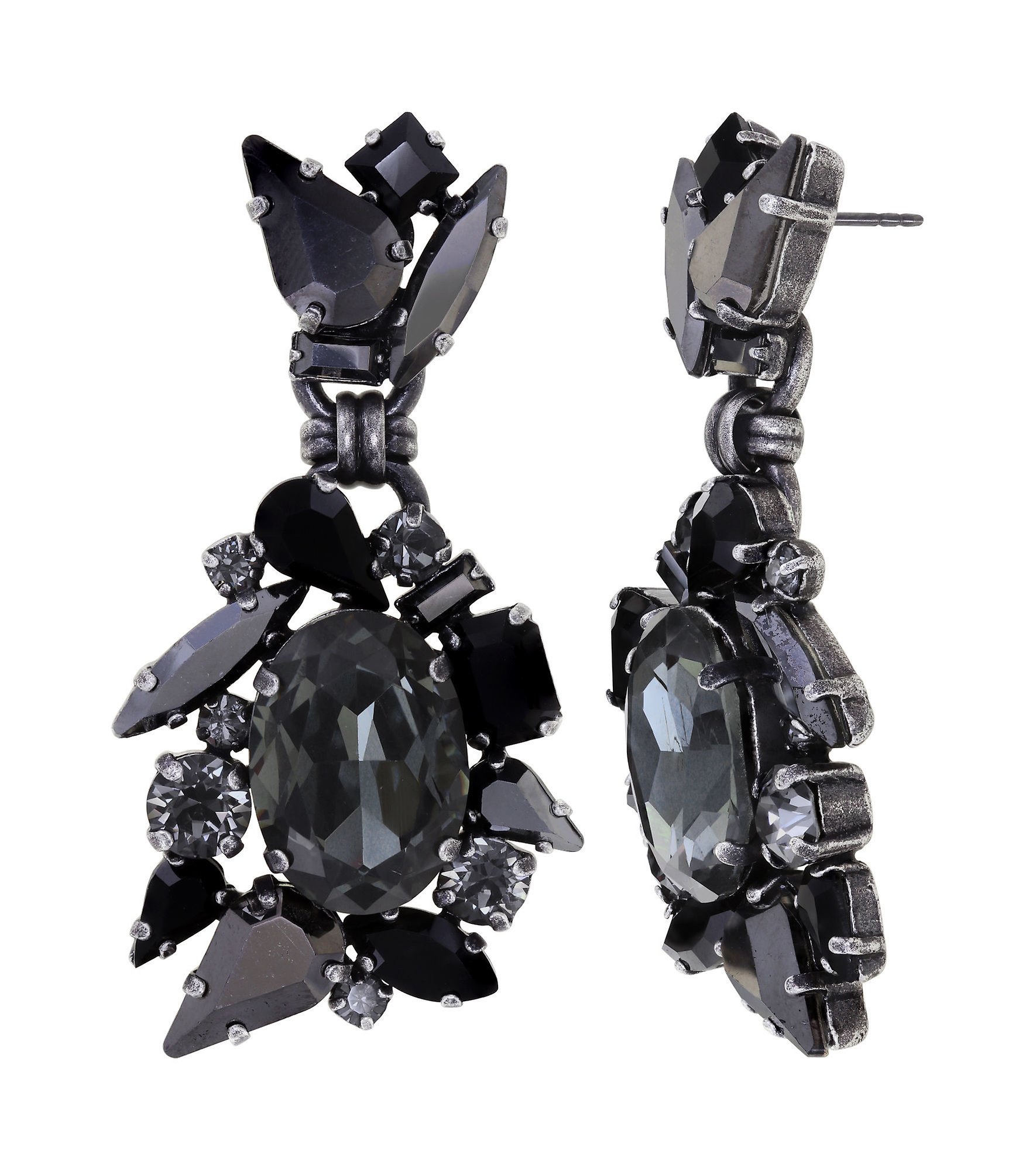 image for Earring Stud Dangling Love Letters Black  