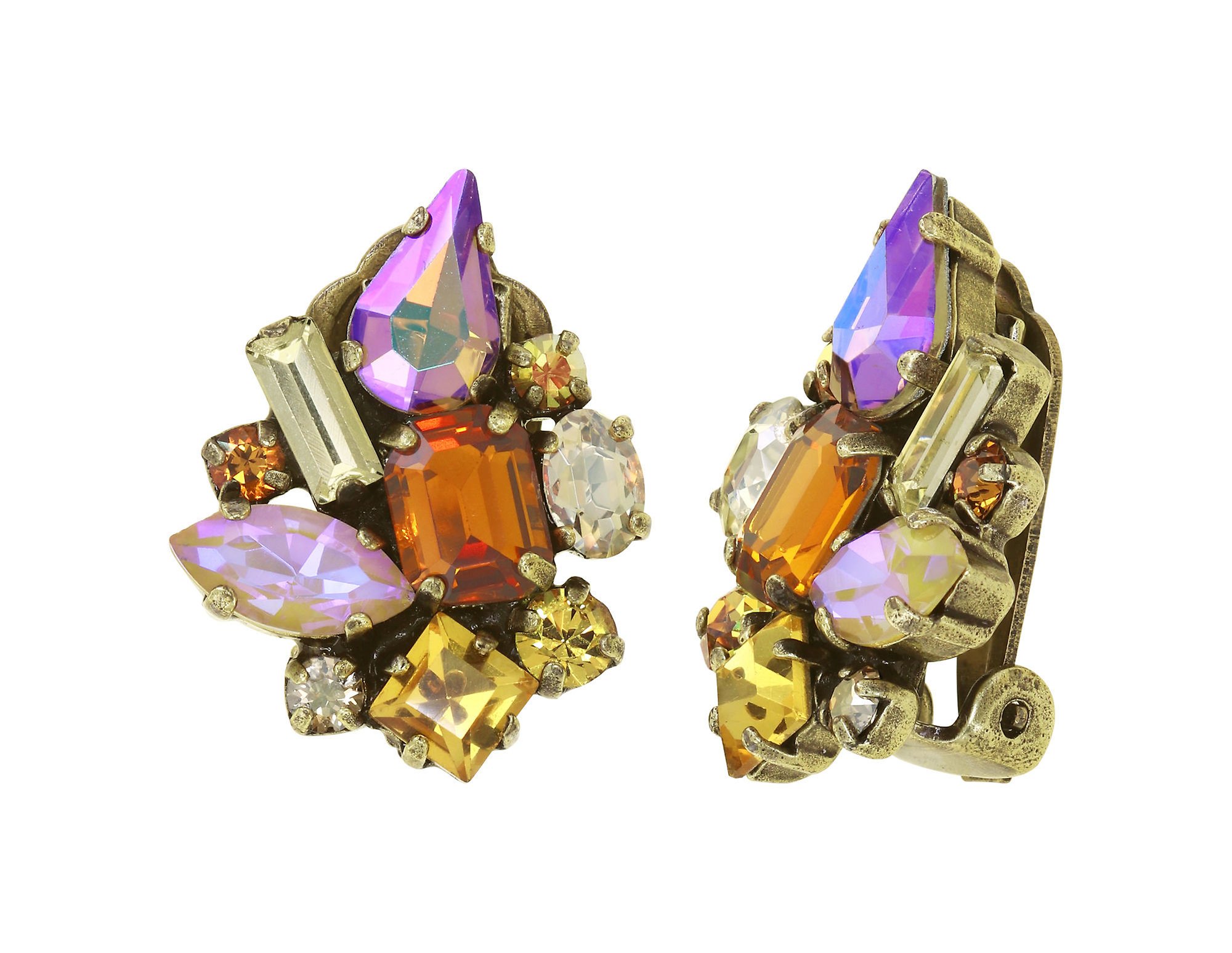 image pour Boucles d'oreilles Clip Love Letters Jaune  