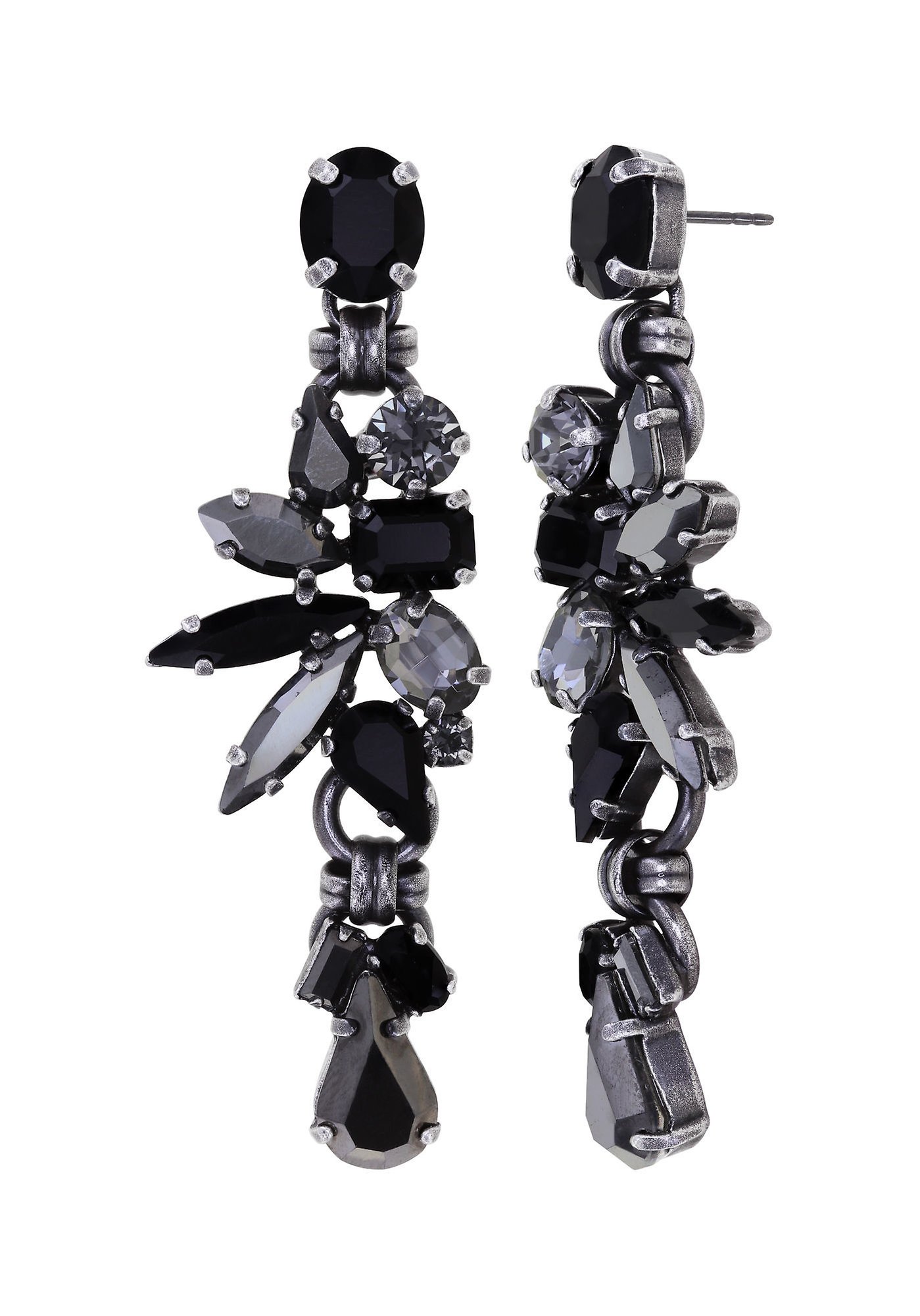 image for Earring Stud Dangling Love Letters Black  