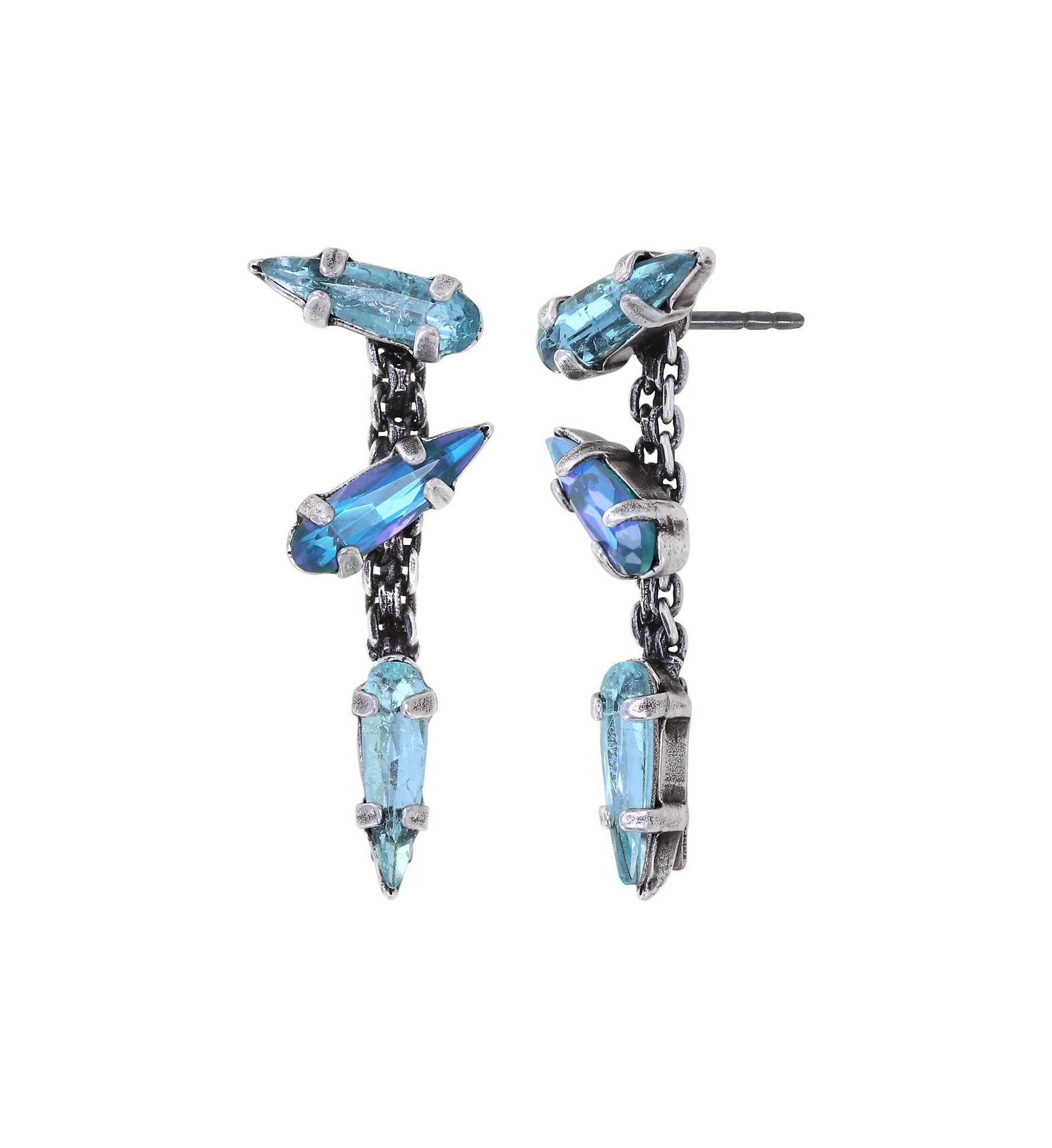 image pour Clou d'oreille pendant Jumping Drops Bleu  