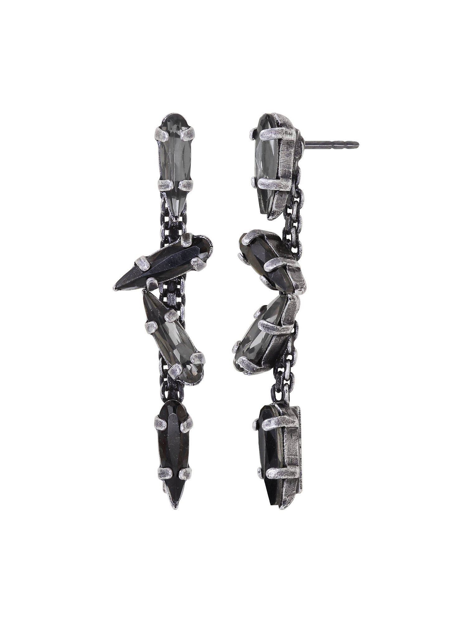 image for Earring Stud Dangling Jumping Drops Black  