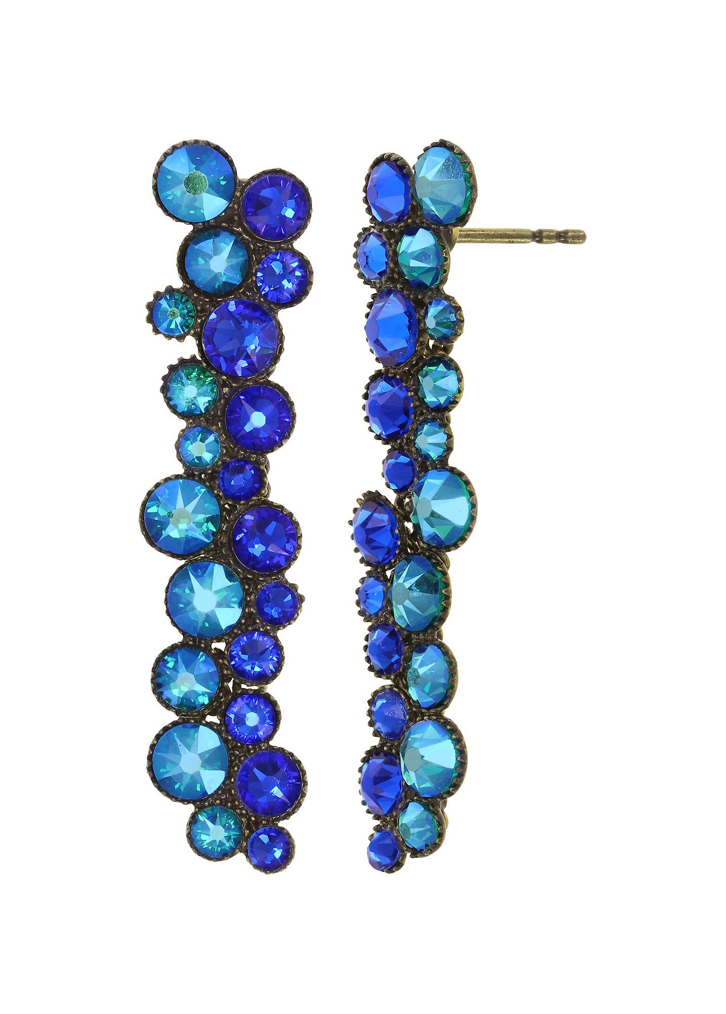 image for Earring Stud Dangling Inside Out Blue / Green  