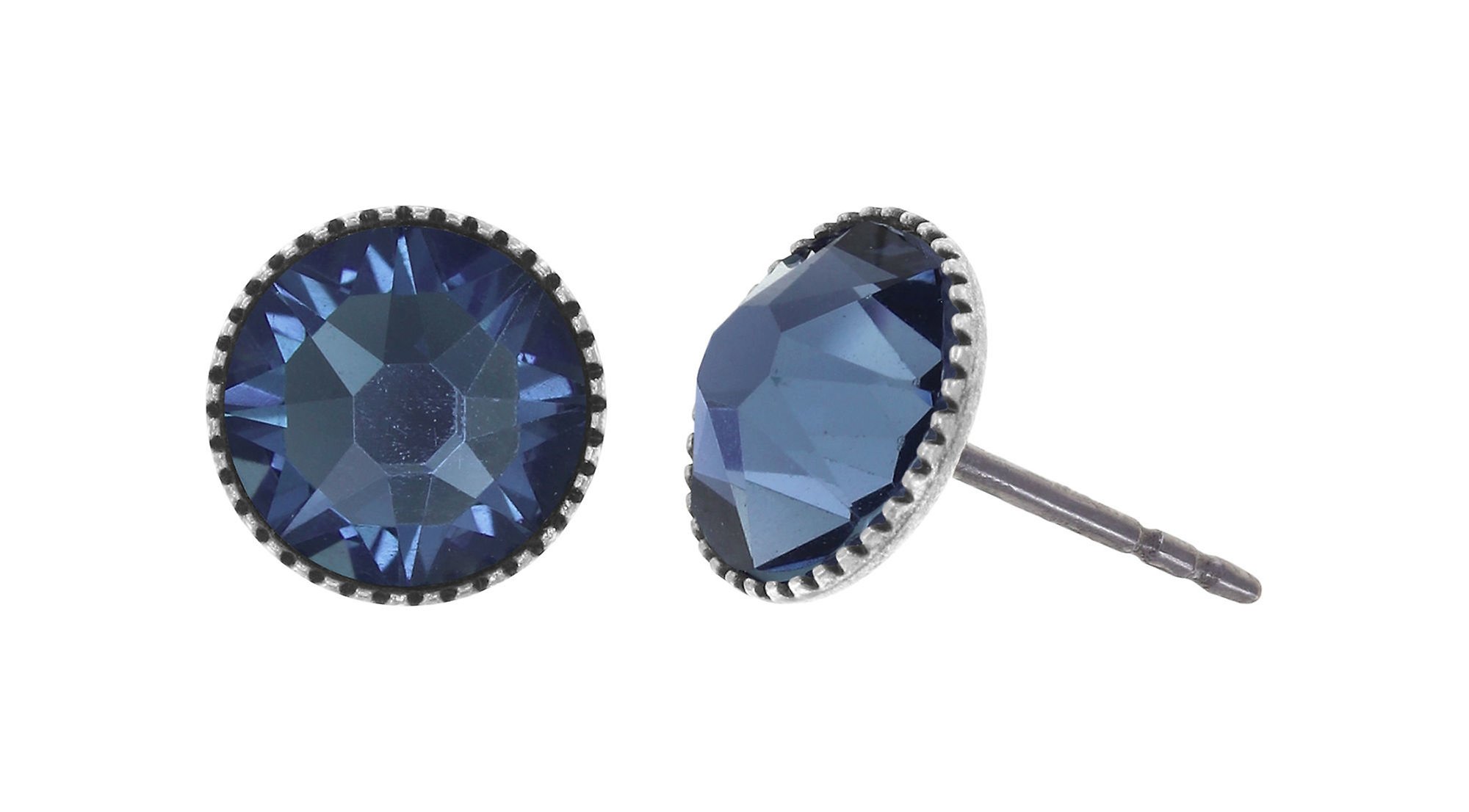 Bild für Ohrstecker flach Black Jack Blau Denim Blau SS 34